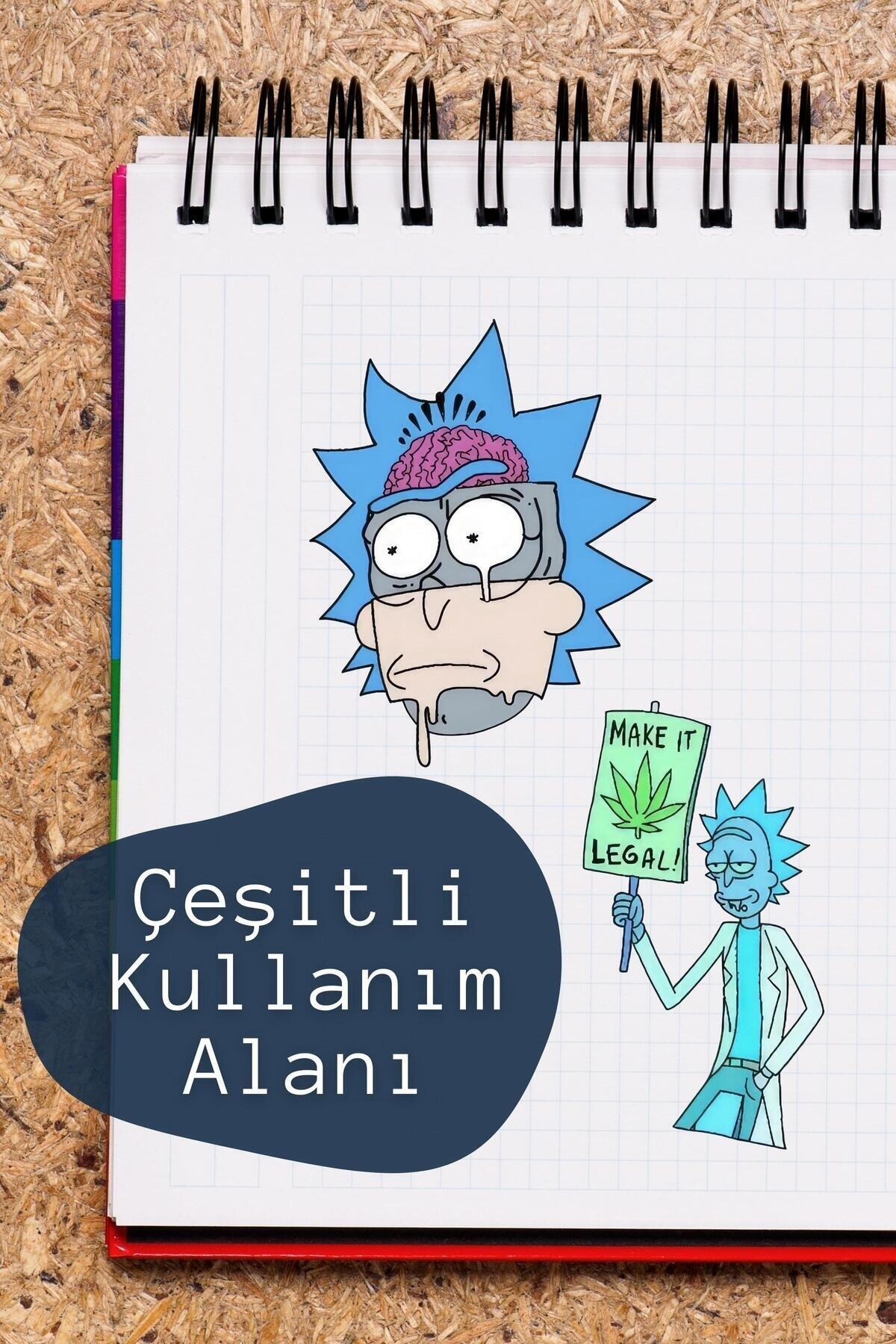 10 Adet Rick and Morty Sticker Seti - Telefon, Tablet, Defter, Laptop Sticker