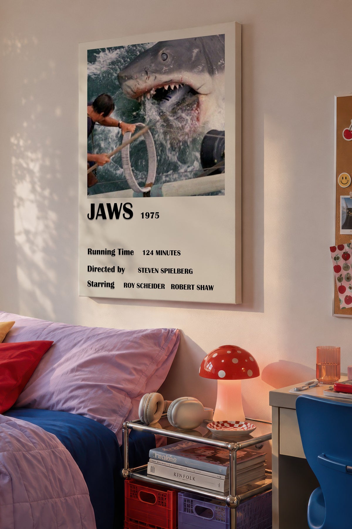 JAWS 1975 Film Kanvas Tablo