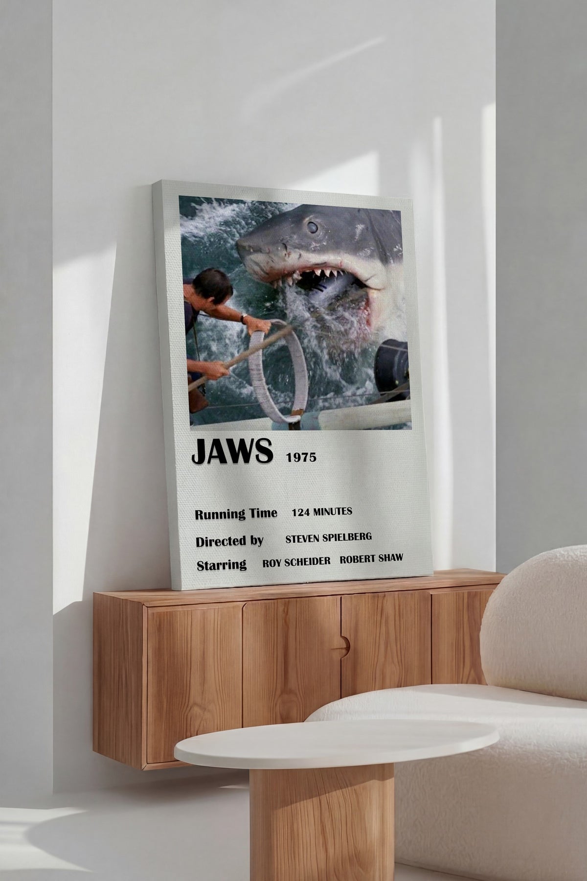 JAWS 1975 Film Kanvas Tablo