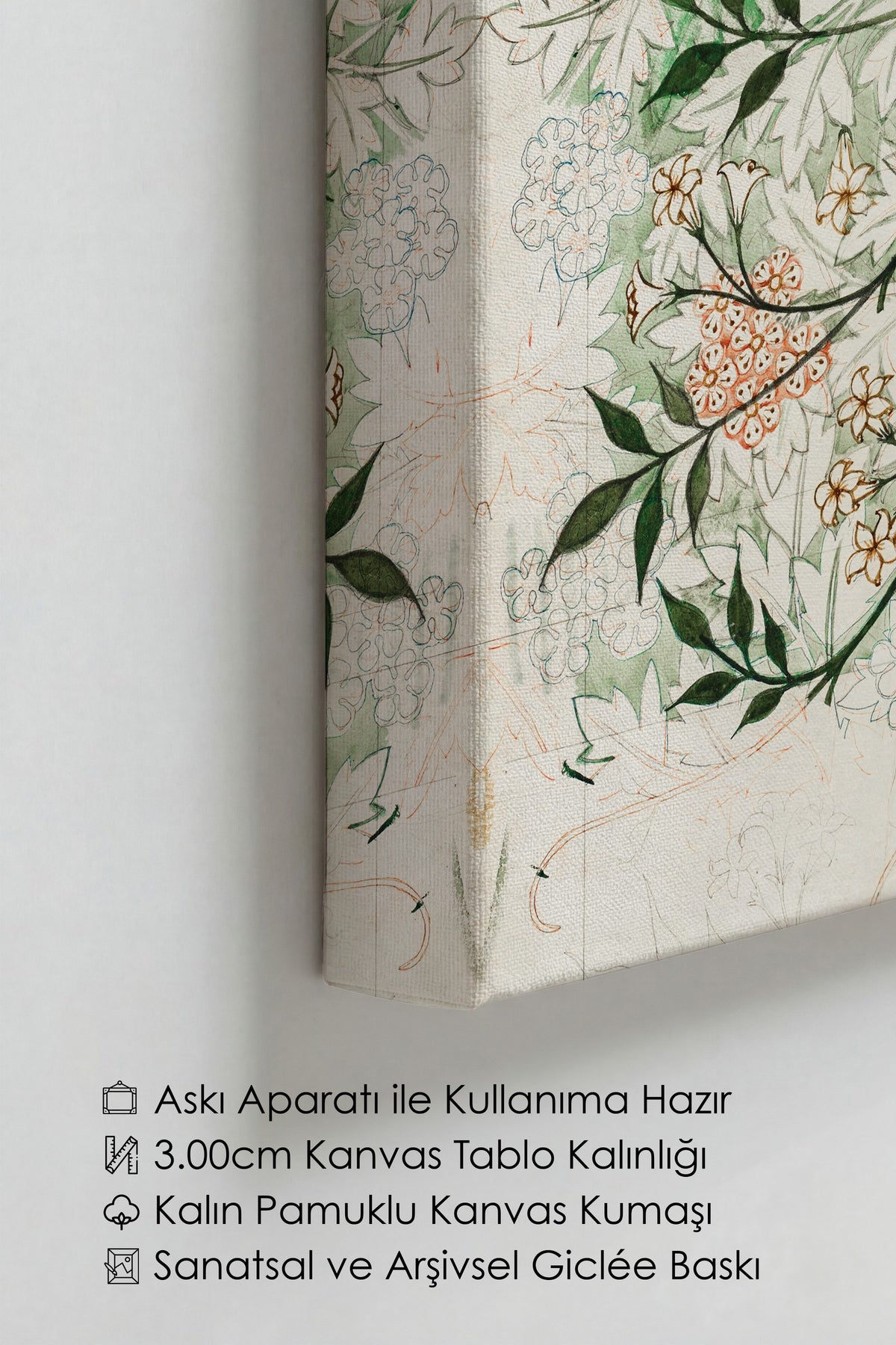 William Morris No:6 Modern Sanat - Sanat Dekor Serisi - Duvar Tablosu, HD Baskı Kanvas Tablo