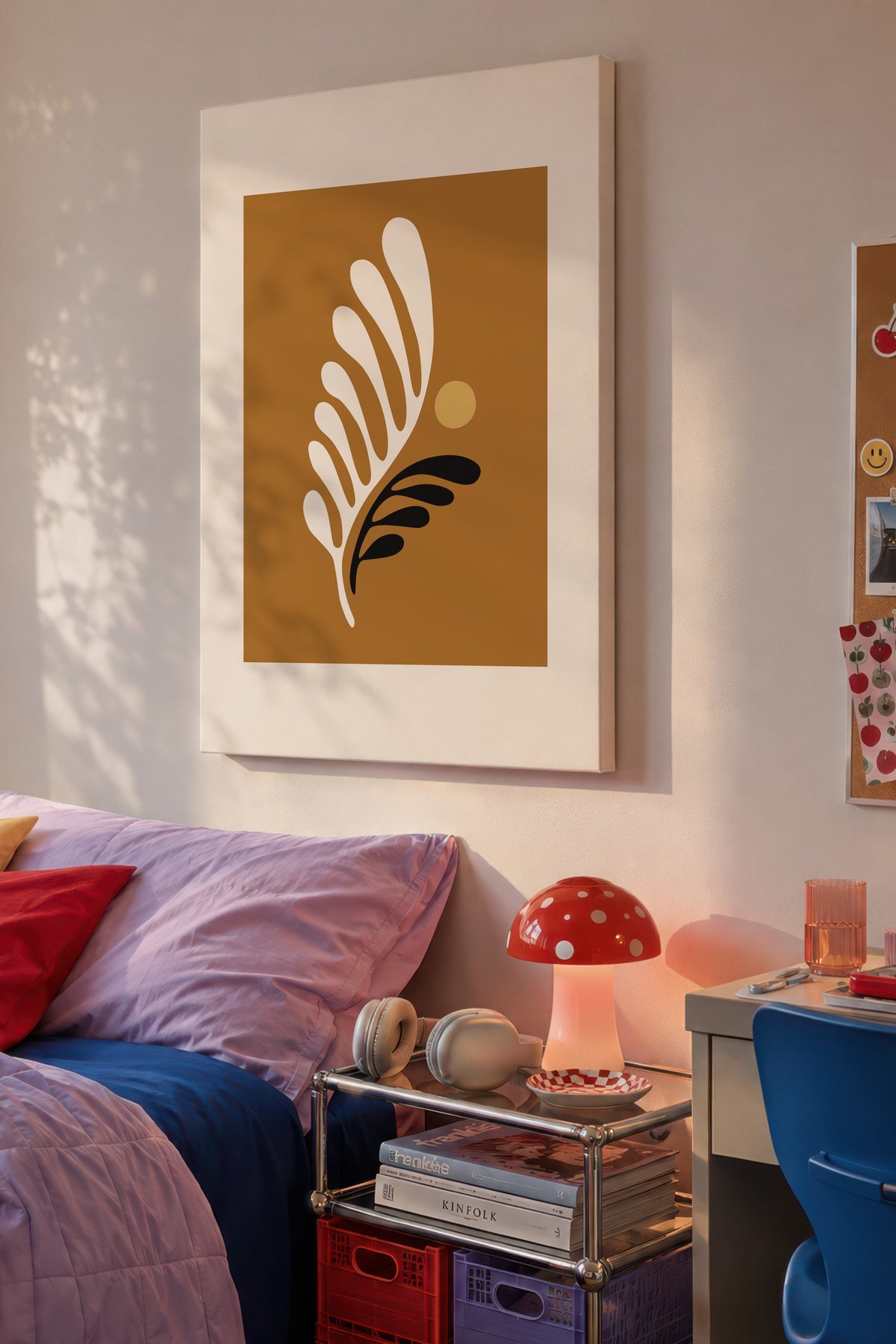 Farklı Tonlarda Soyut Yaprak Deseni Kanvas Tablo — NO:104671