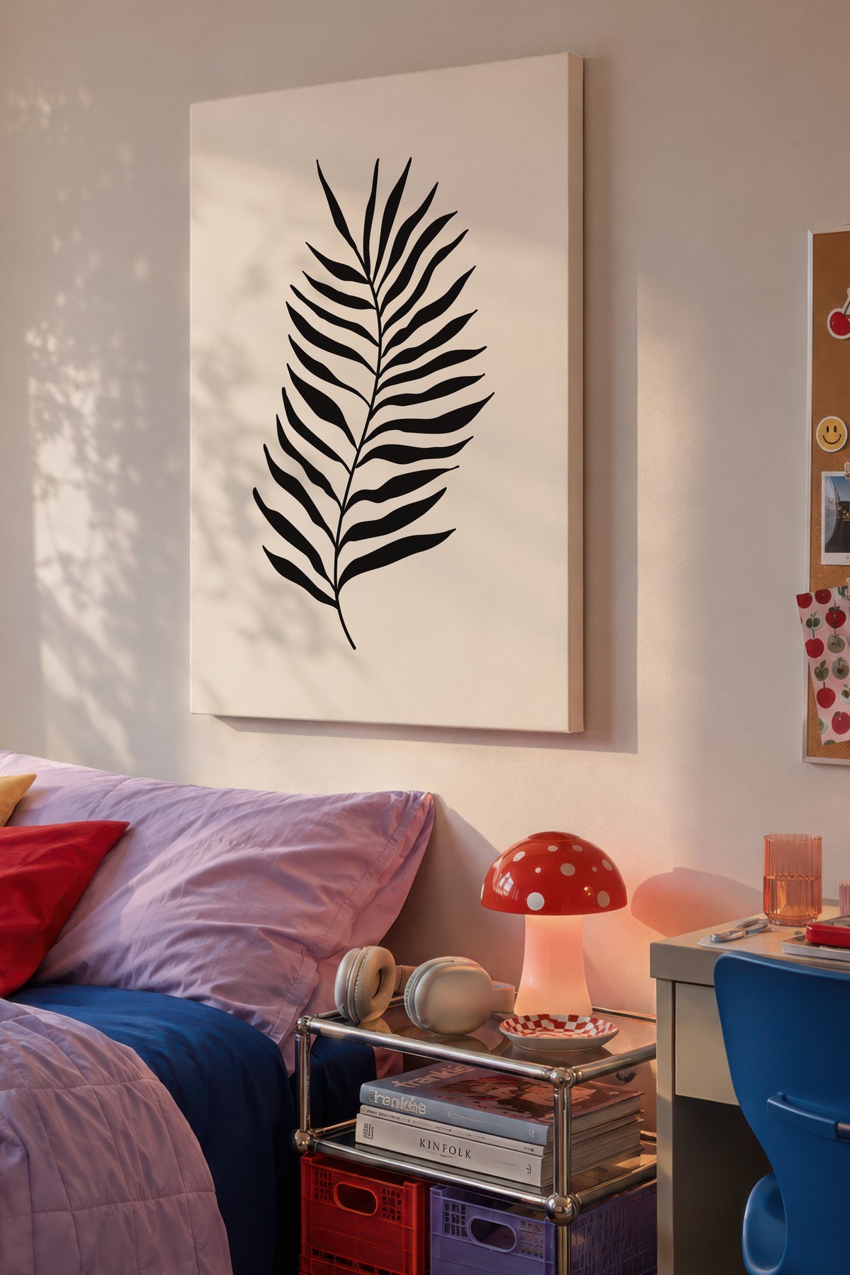 Minimalist Yaprak Deseni Kanvas Tablo