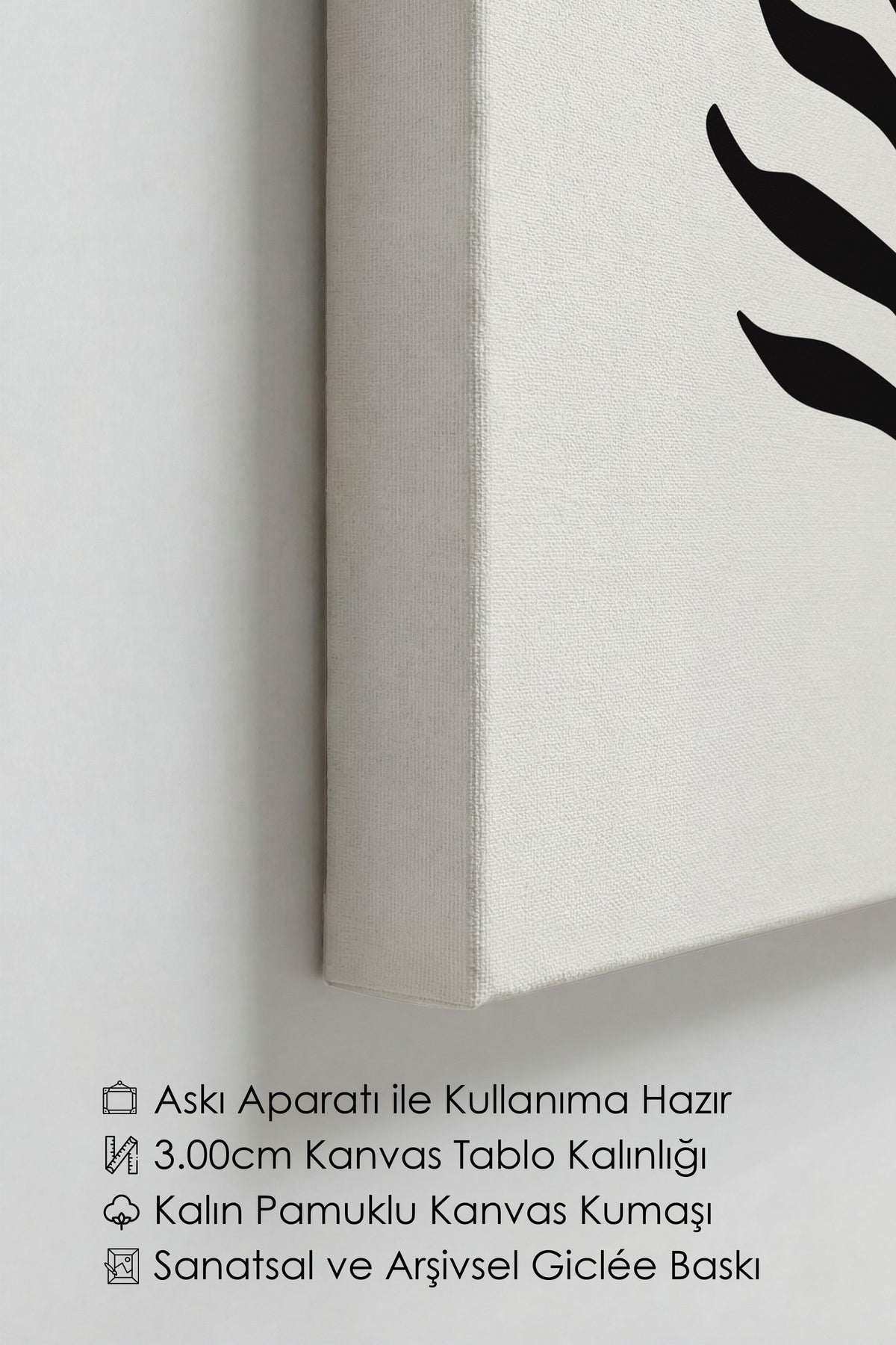 Minimalist Yaprak Deseni Kanvas Tablo