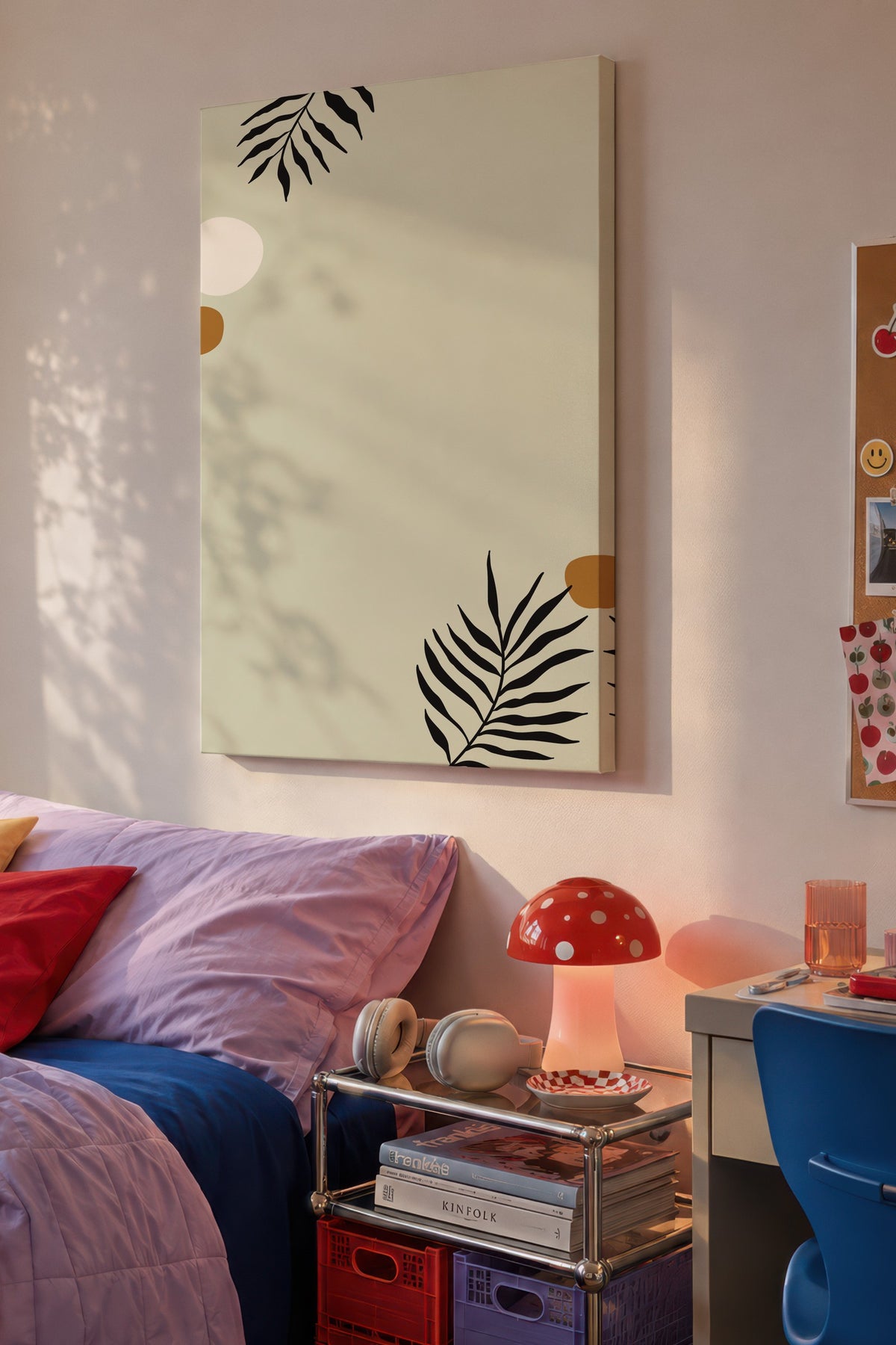 Minimalist yaprak desenli Kanvas Tablo