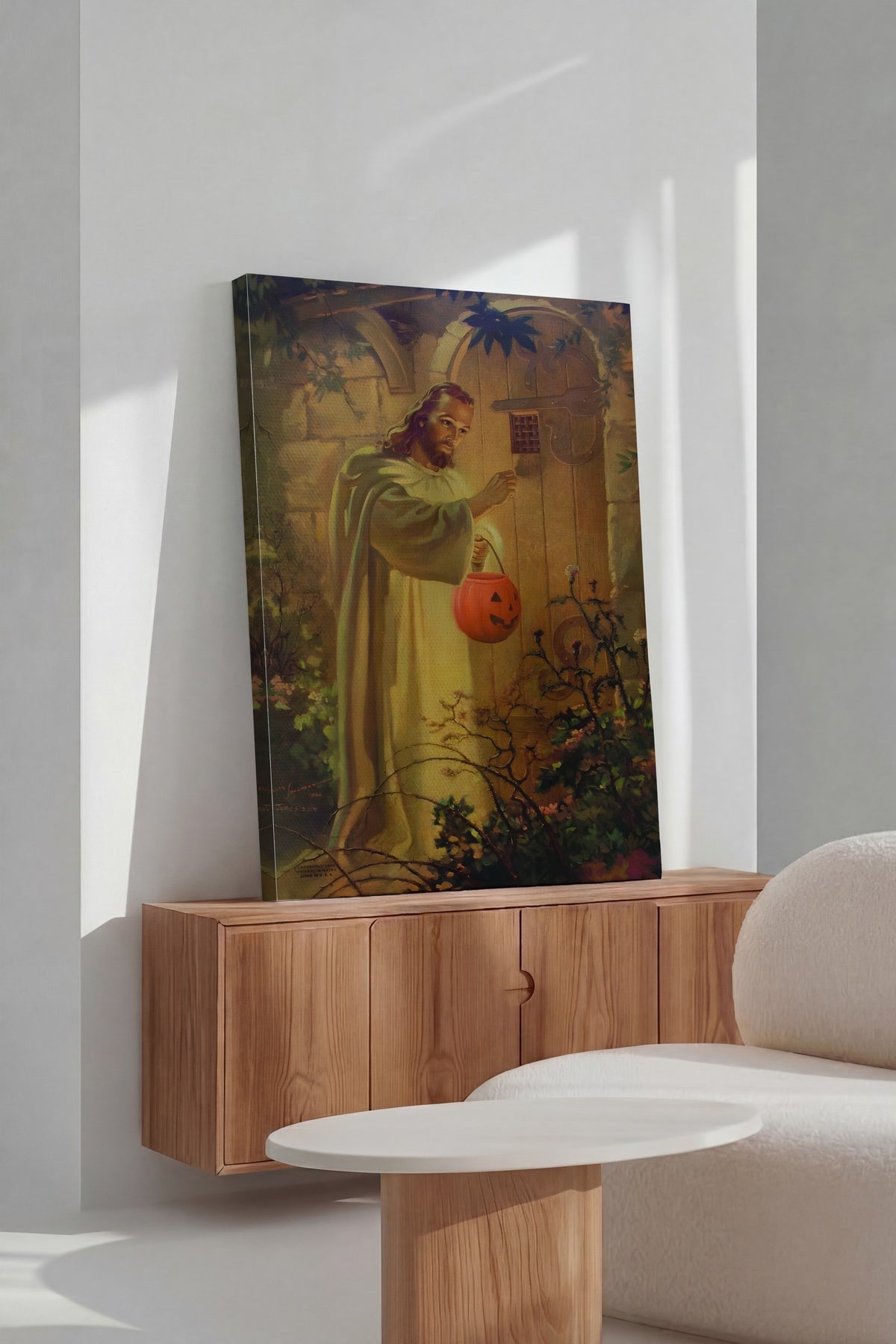 Kapının Önünde Duran Figür Alternatif Sanat Kanvas Tablo