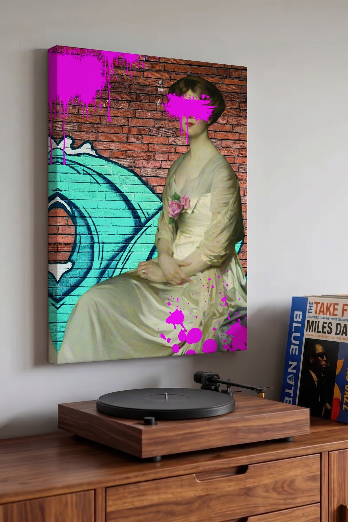 Renkli Portre ve Graffiti Alternatif Sanat Kanvas Tablo