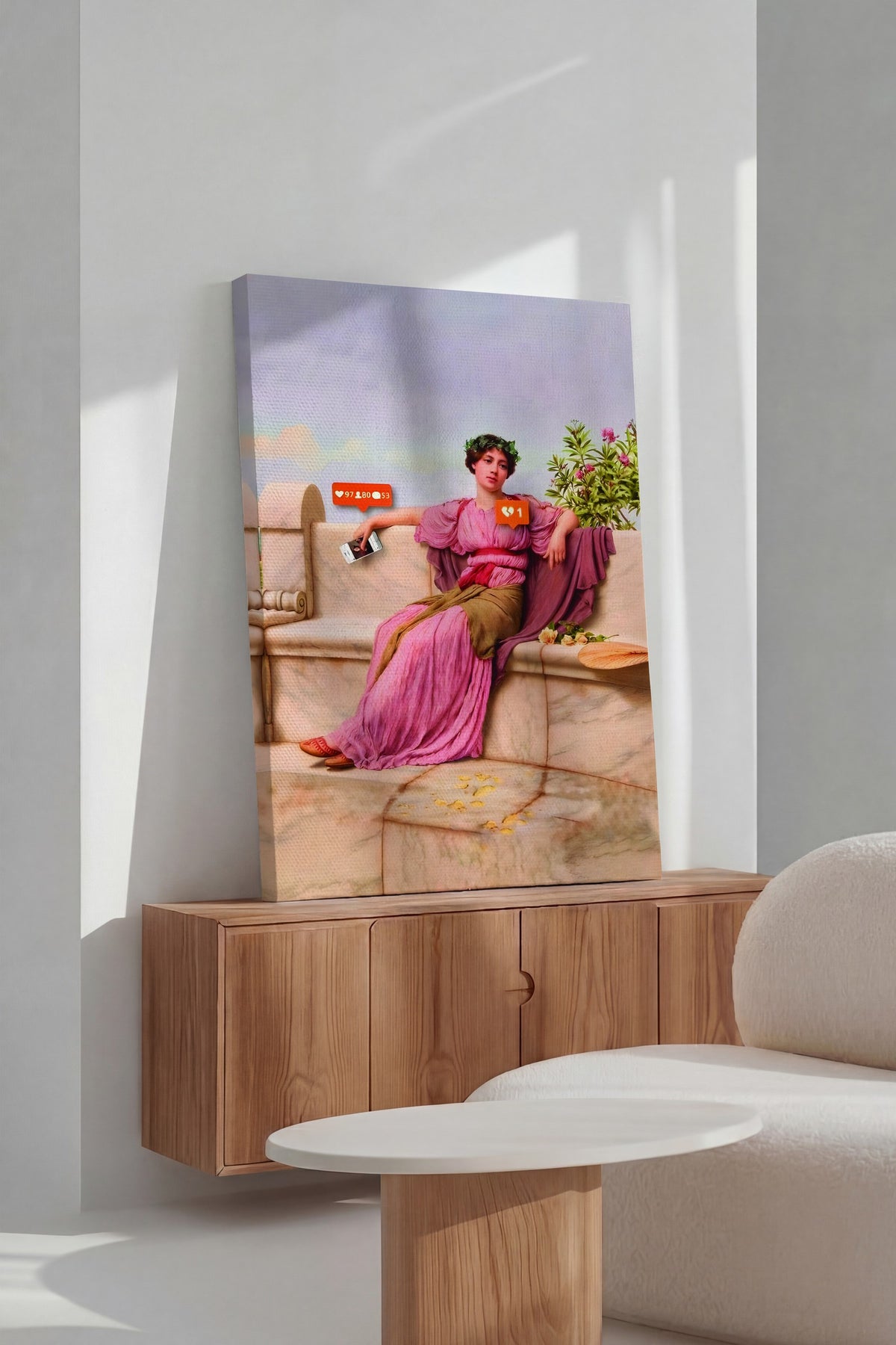 Antik ve Modern Birleşimi Alternatif Sanat Kanvas Tablo