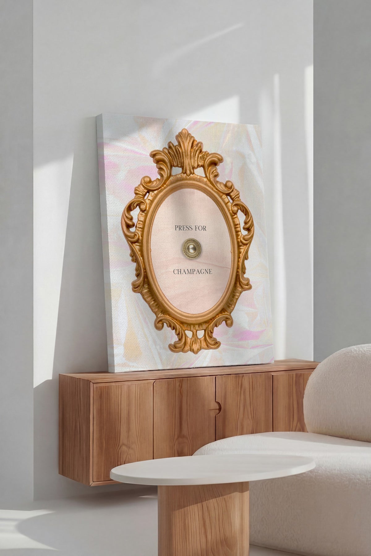 PRESS FOR CHAMPAGNE Alternatif Sanat Kanvas Tablo
