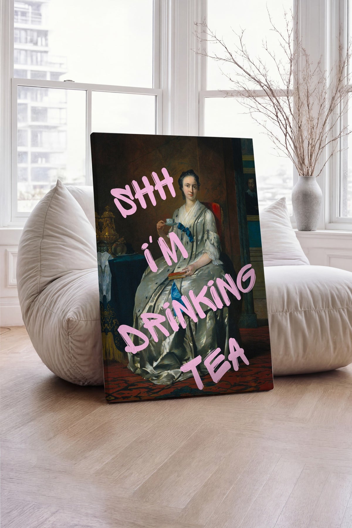 SHH I'M DRINKING TEA Alternatif Sanat Kanvas Tablo
