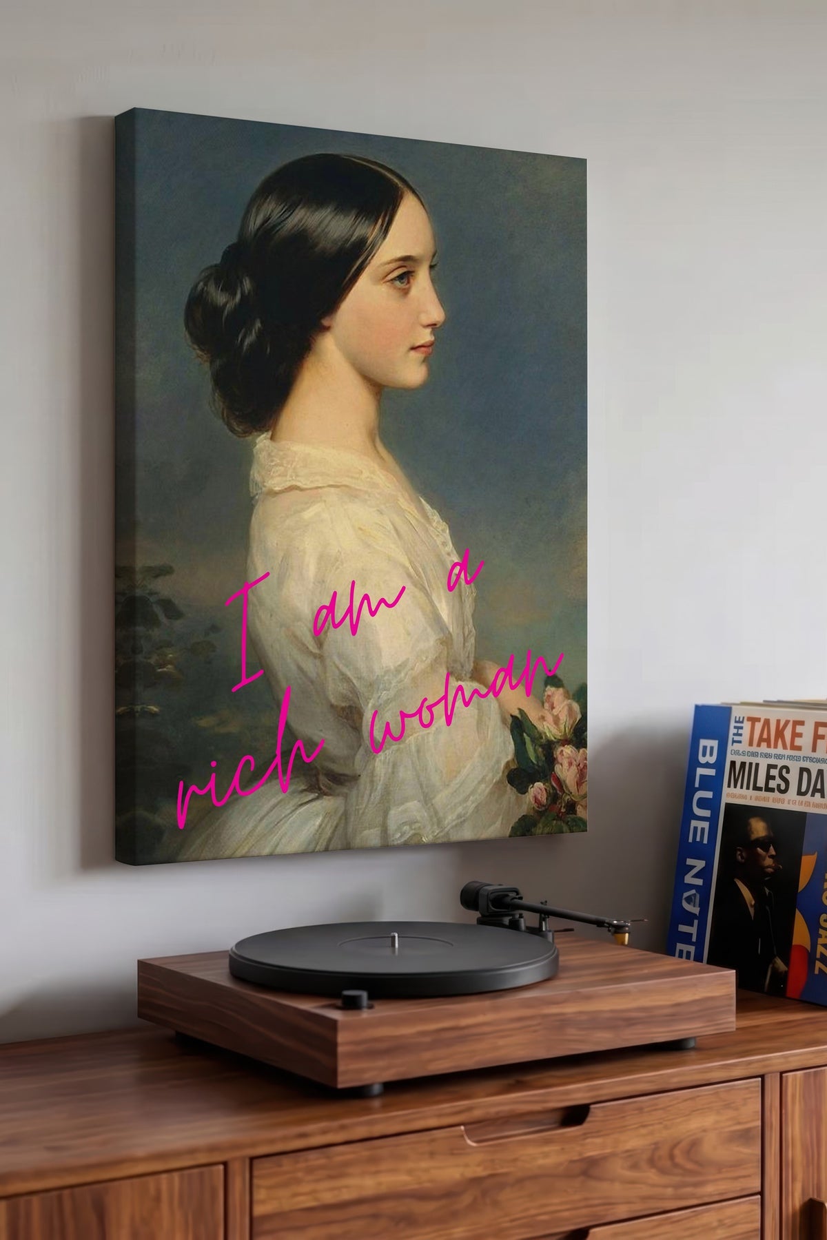 Farklı Tonlarda I am a rich woman Alternatif Sanat Kanvas Tablo — NO:105168