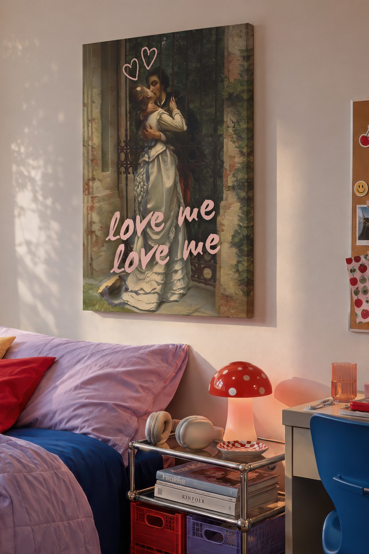 Farklı Tonlarda love me love me Alternatif Sanat Kanvas Tablo