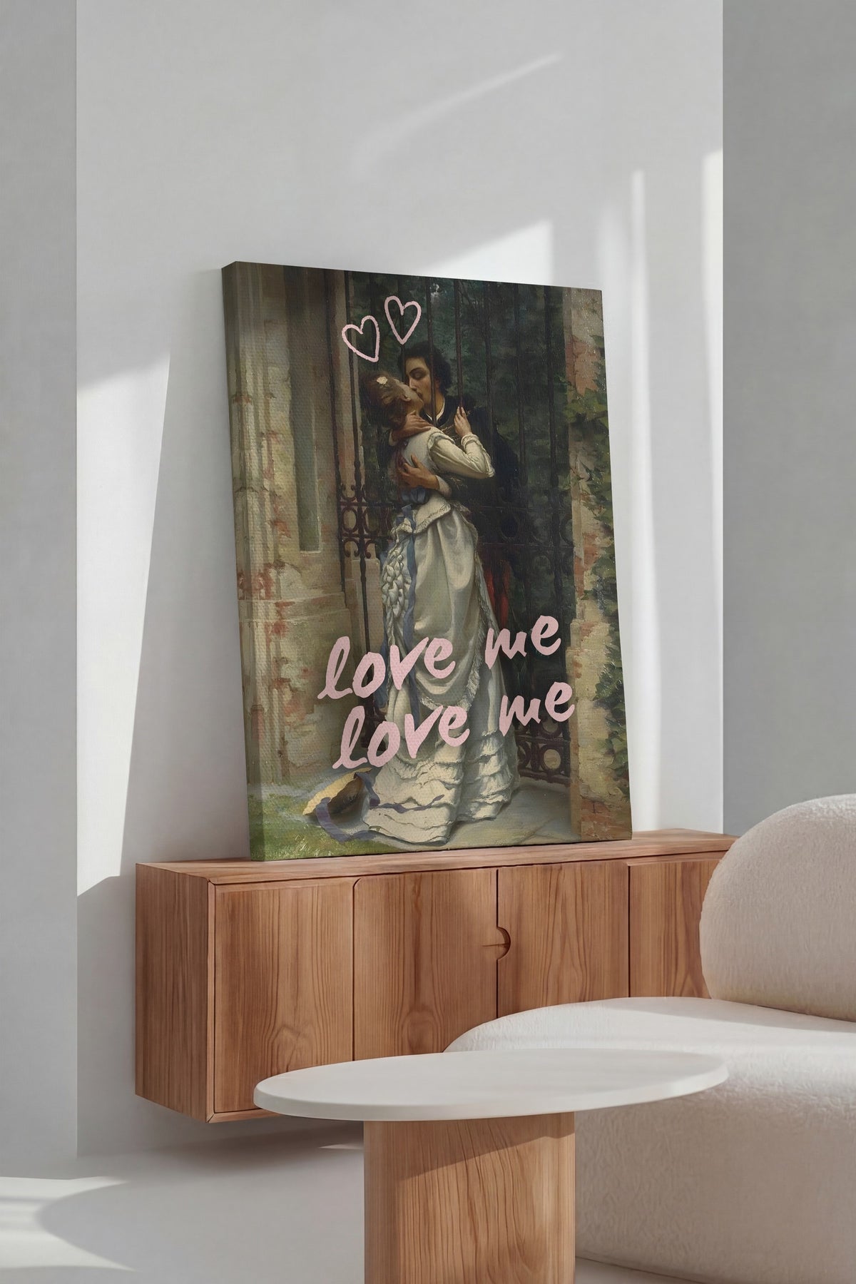 Farklı Tonlarda love me love me Alternatif Sanat Kanvas Tablo