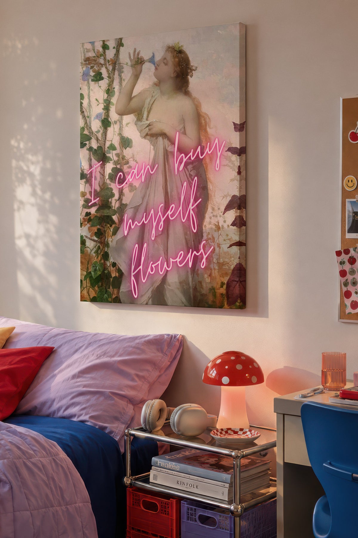 Farklı Tonlarda I can buy myself flowers Alternatif Sanat Kanvas Tablo