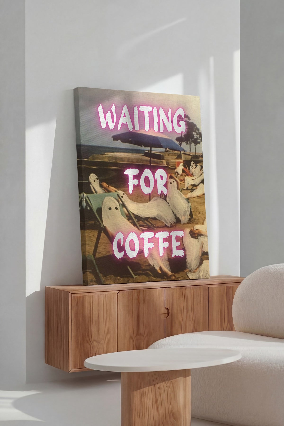 WAITING FOR COFFE Alternatif Sanat Kanvas Tablo