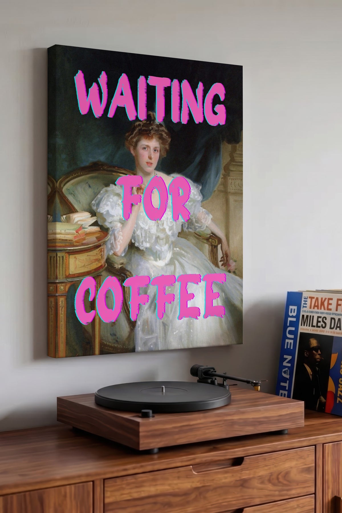 WAITING FOR COFFEE Alternatif Sanat Kanvas Tablo