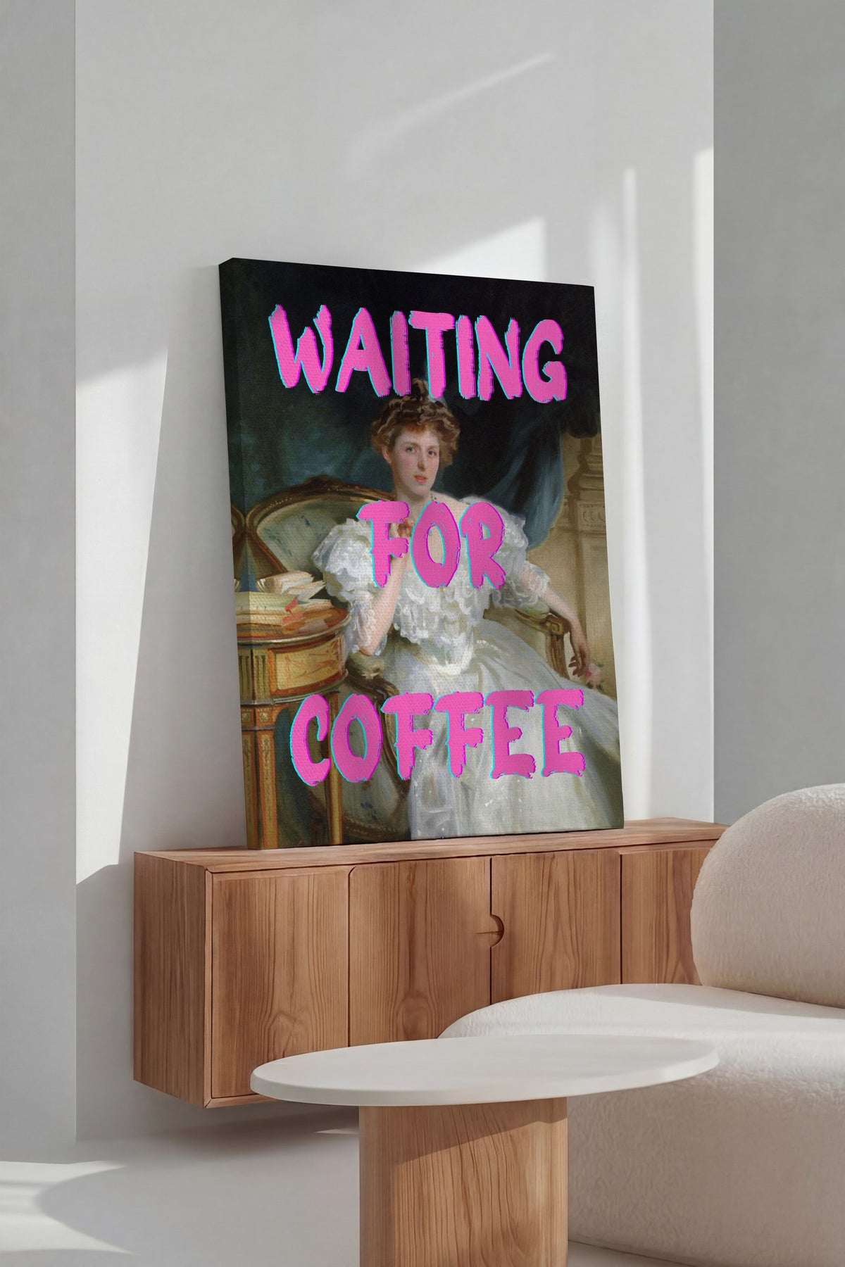 WAITING FOR COFFEE Alternatif Sanat Kanvas Tablo