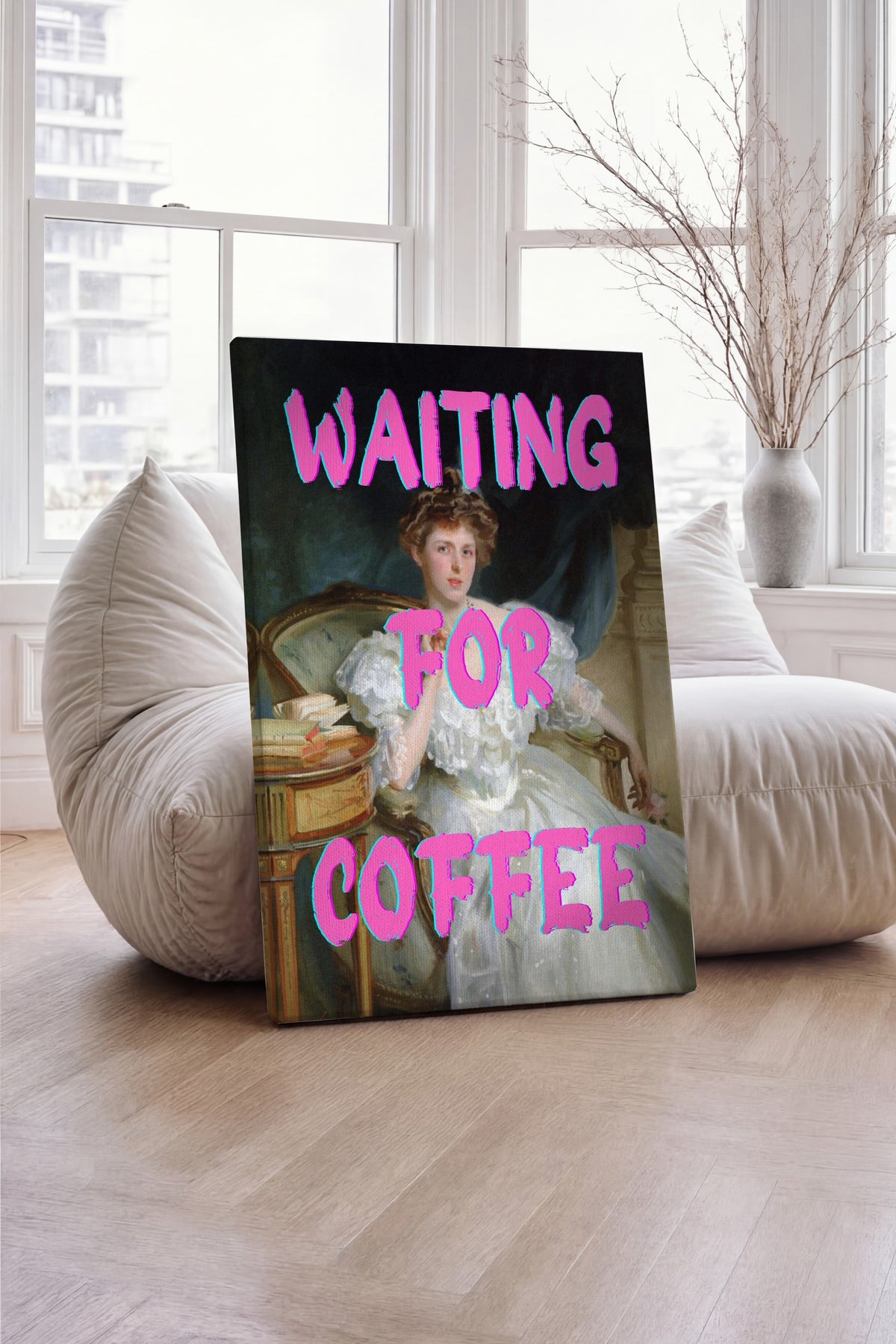 WAITING FOR COFFEE Alternatif Sanat Kanvas Tablo