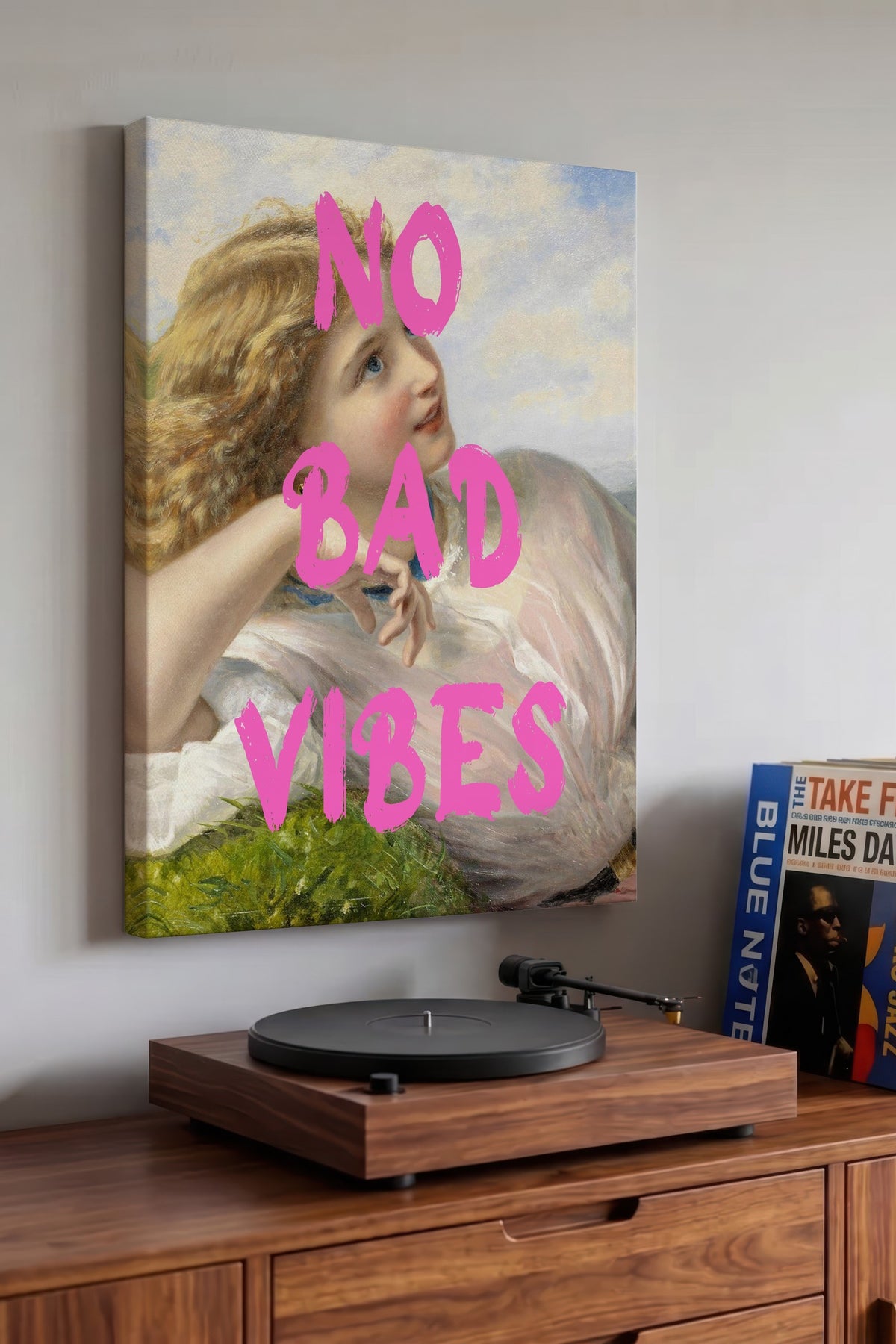 NO BAD VIBES Alternatif Sanat Kanvas Tablo