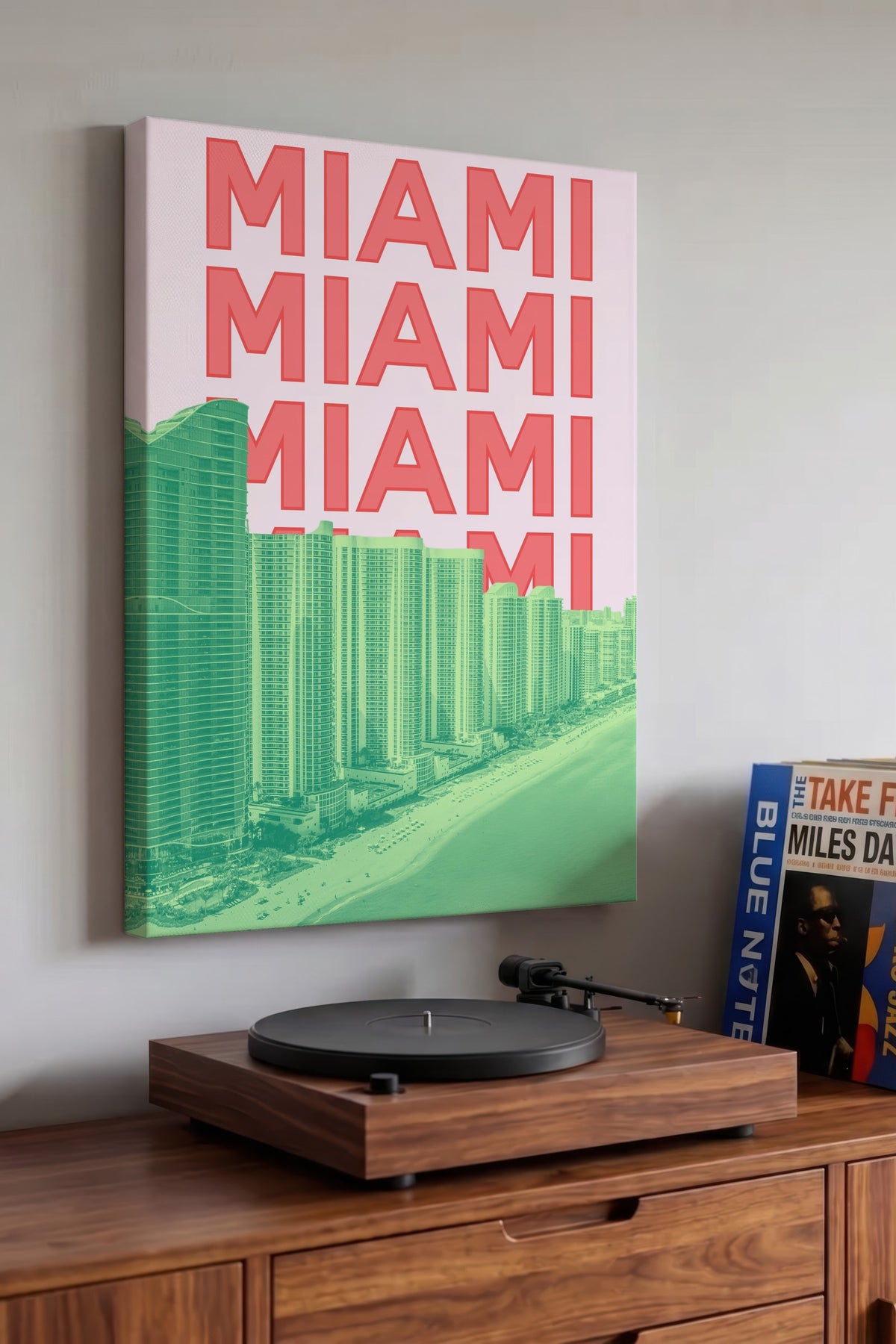 MIAMI MIAMI MIAMI Şehirler ve Ülkeler Kanvas Tablo