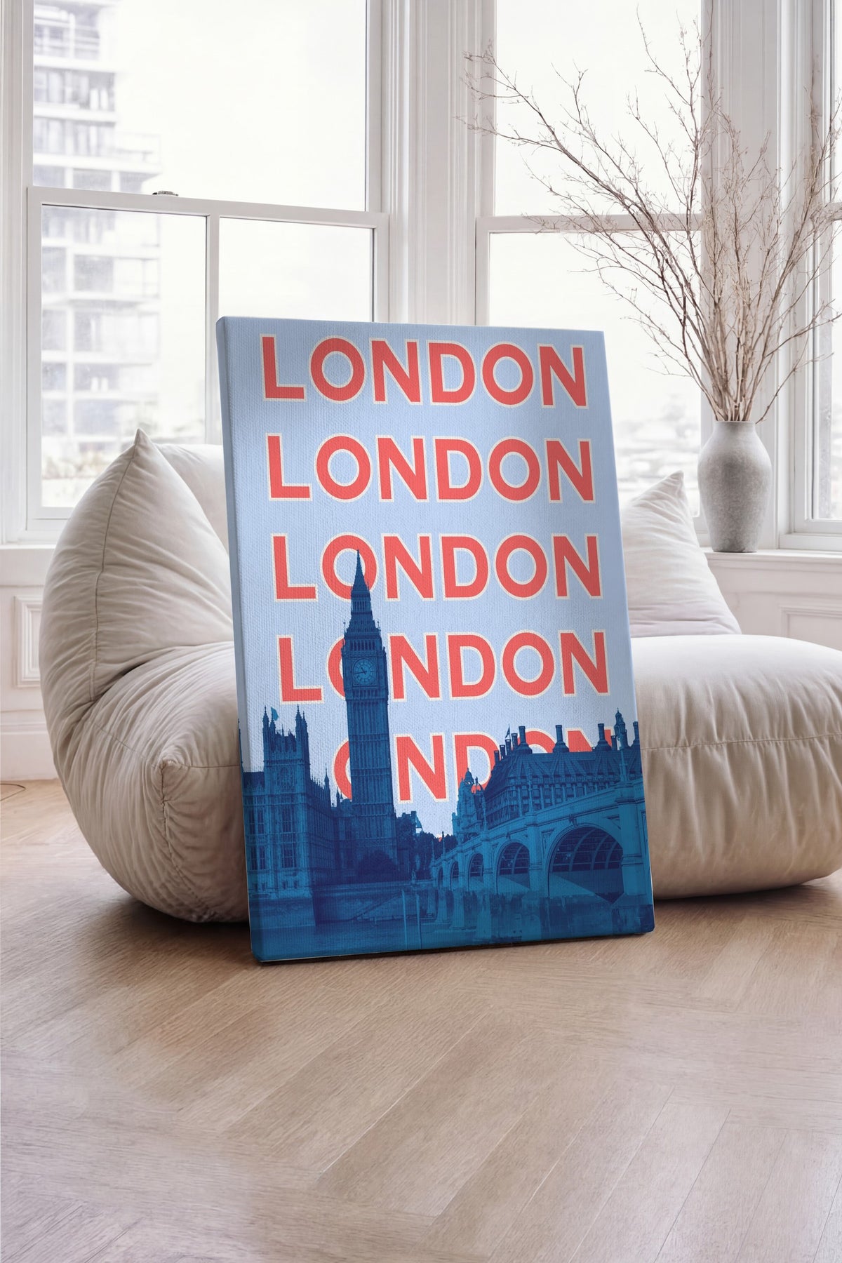 Farklı Tonlarda LONDON Şehirler ve Ülkeler Kanvas Tablo — NO:105367