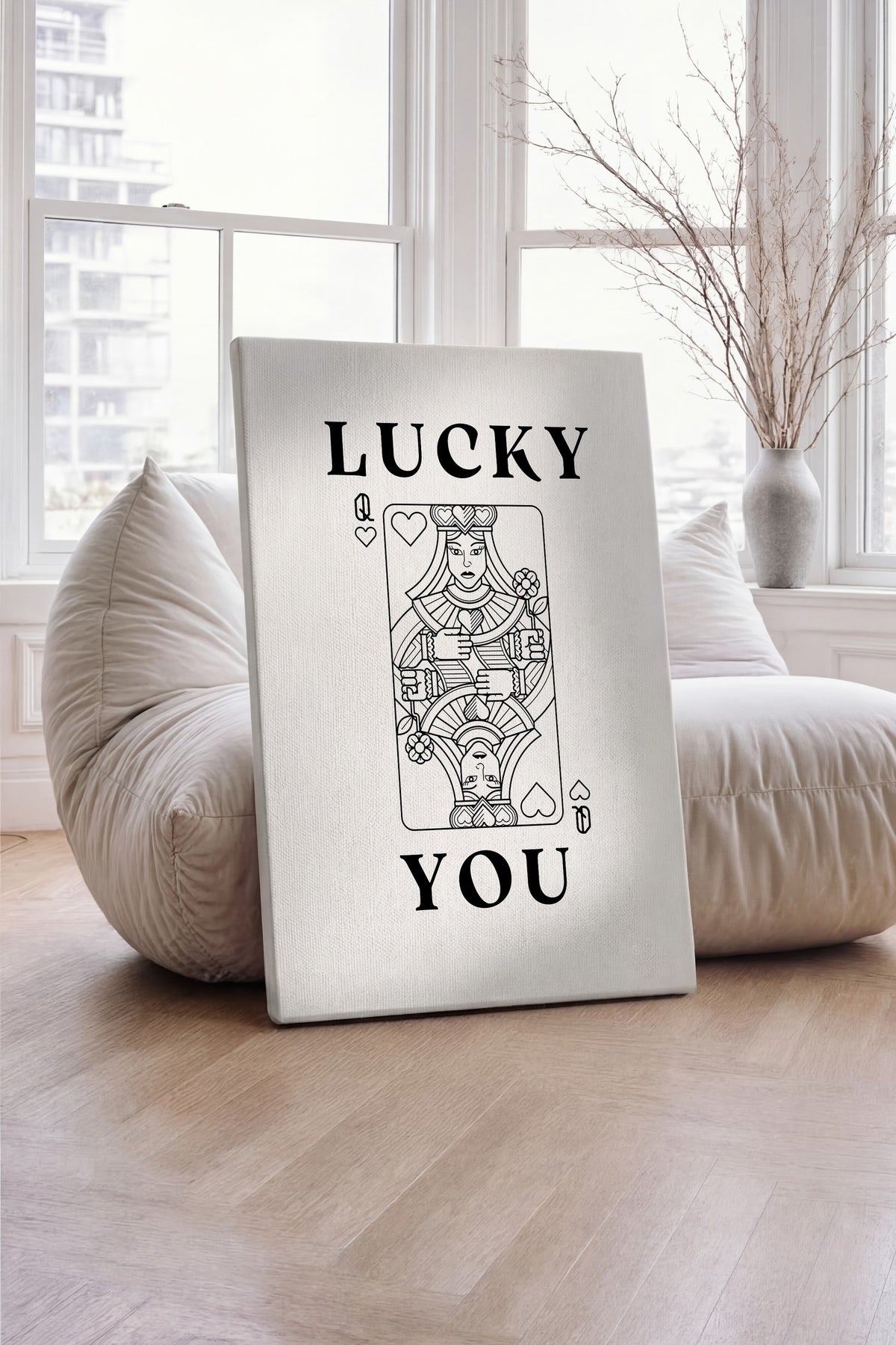 Farklı Tonlarda LUCKY YOU İllüstrasyon Kanvas Tablo — NO:105387