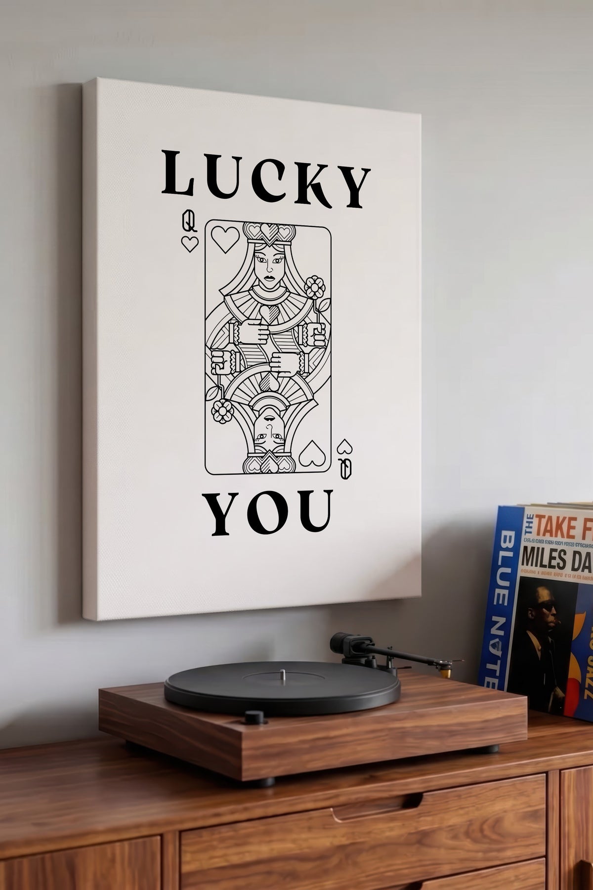 Farklı Tonlarda LUCKY YOU İllüstrasyon Kanvas Tablo — NO:105387
