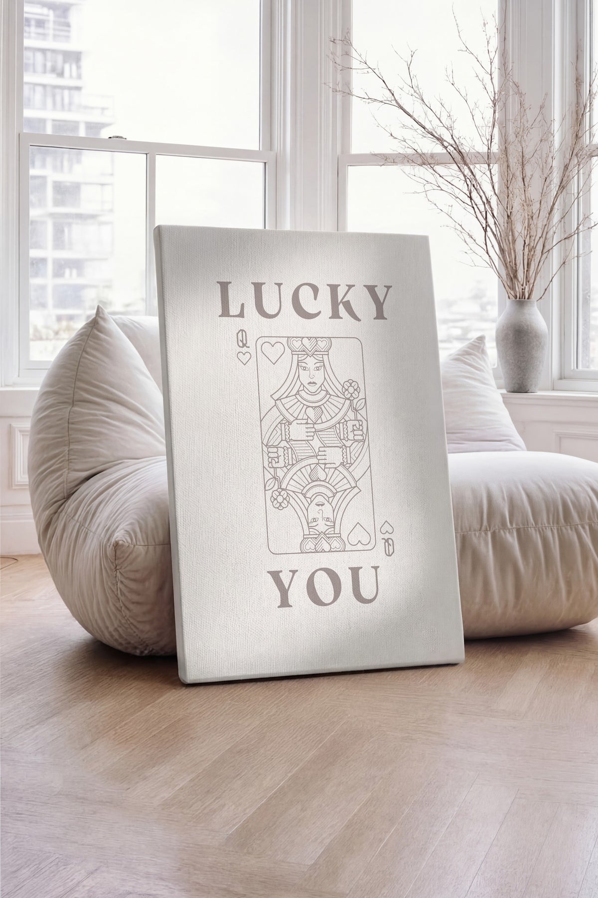 Farklı Tonlarda LUCKY YOU İllüstrasyon Kanvas Tablo — NO:105390