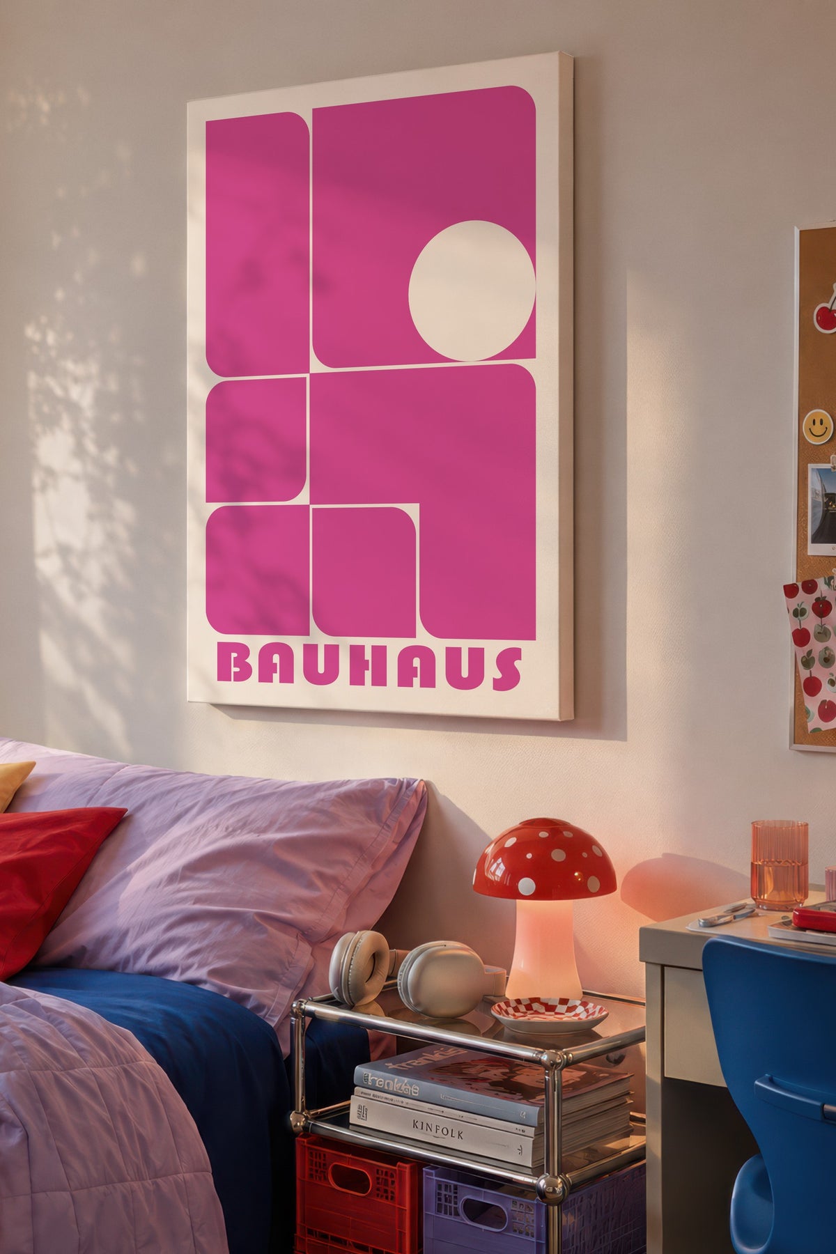 Pembe Duvar Bauhaus Kanvas Tablo — NO:105462