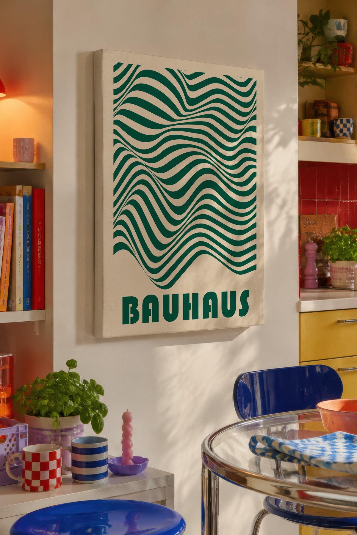 Soft Yeşil Duvar Bauhaus Kanvas Tablo — NO:105465