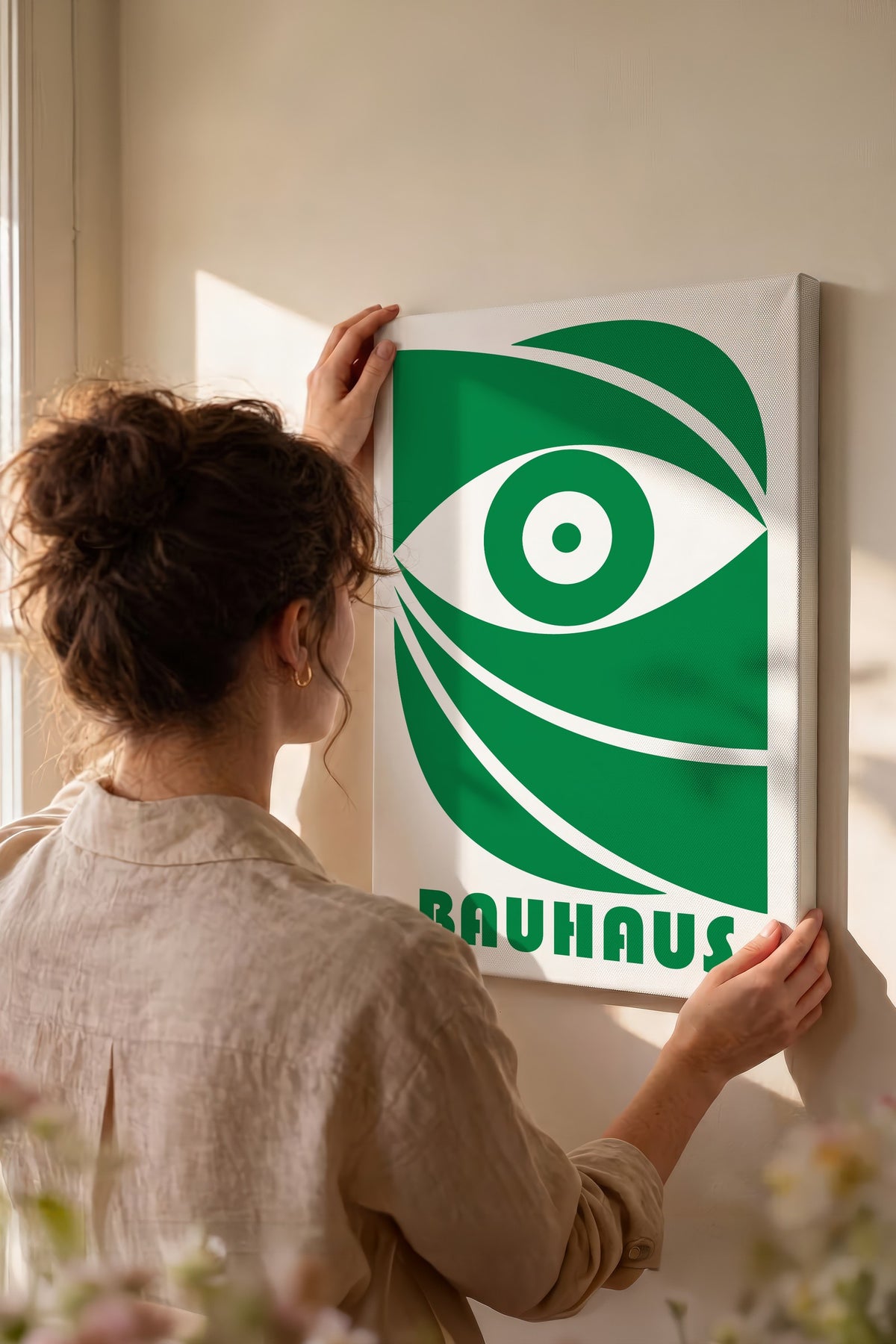 Açık Yeşil Duvar Bauhaus Kanvas Tablo