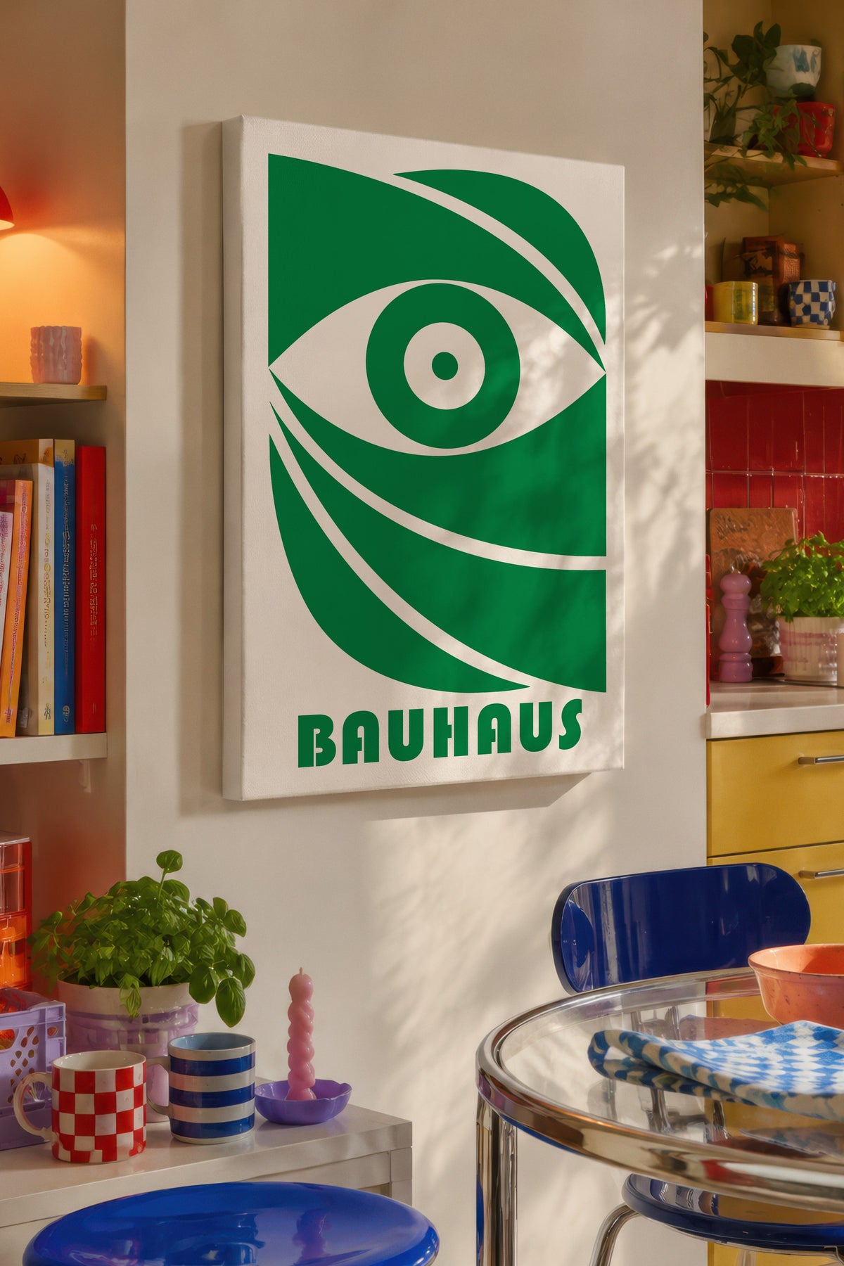 Açık Yeşil Duvar Bauhaus Kanvas Tablo