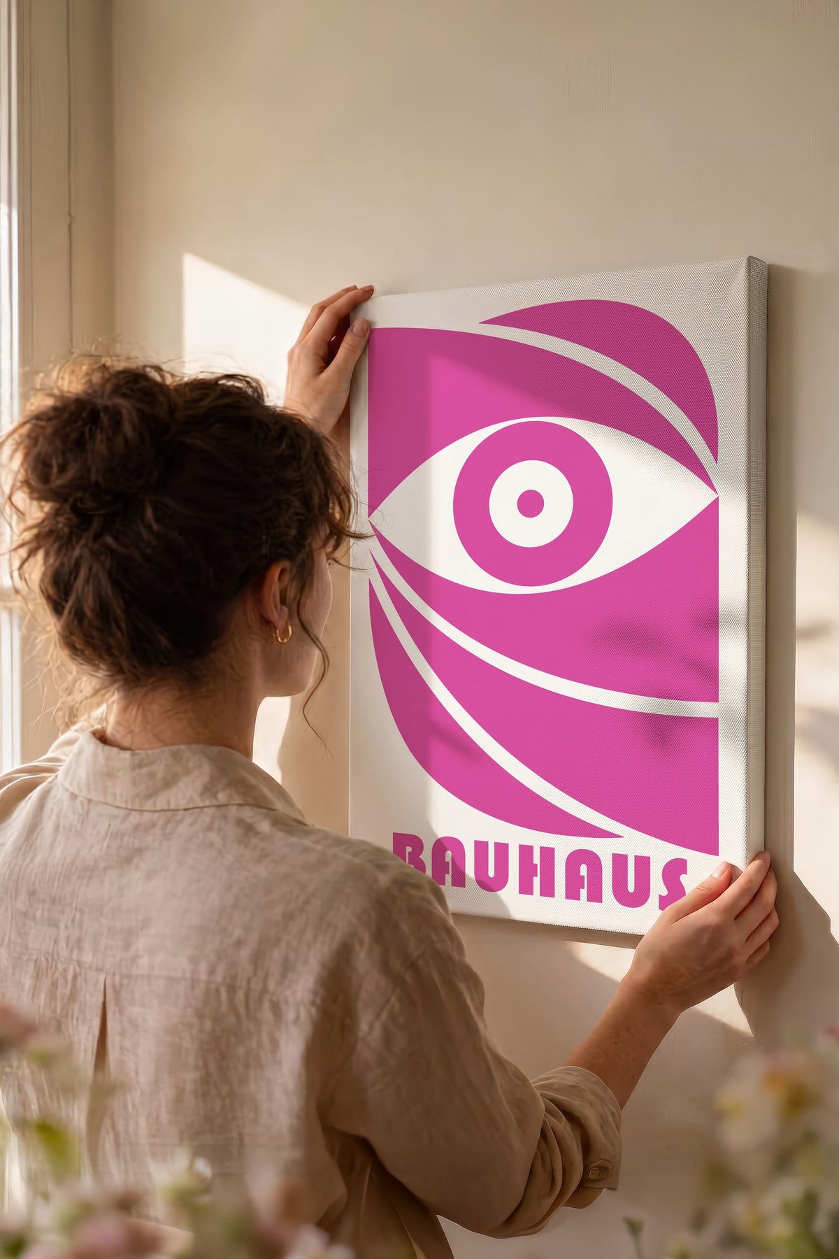 Pembe Duvar Bauhaus Kanvas Tablo