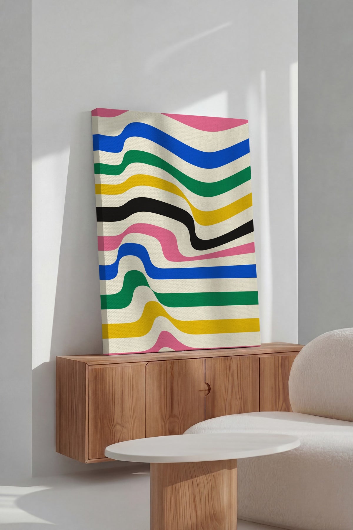 Dalgalı Modern Desen Bauhaus Kanvas Tablo