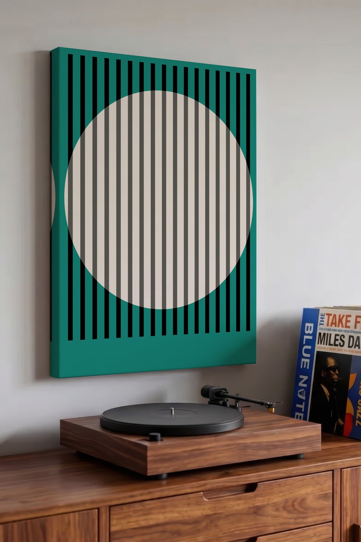 Çizgili daire deseni Bauhaus Kanvas Tablo