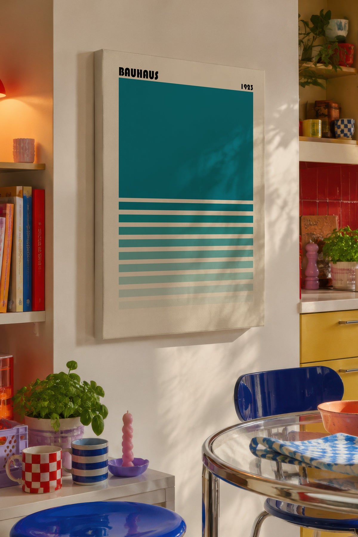 Mavi Duvar Bauhaus Kanvas Tablo