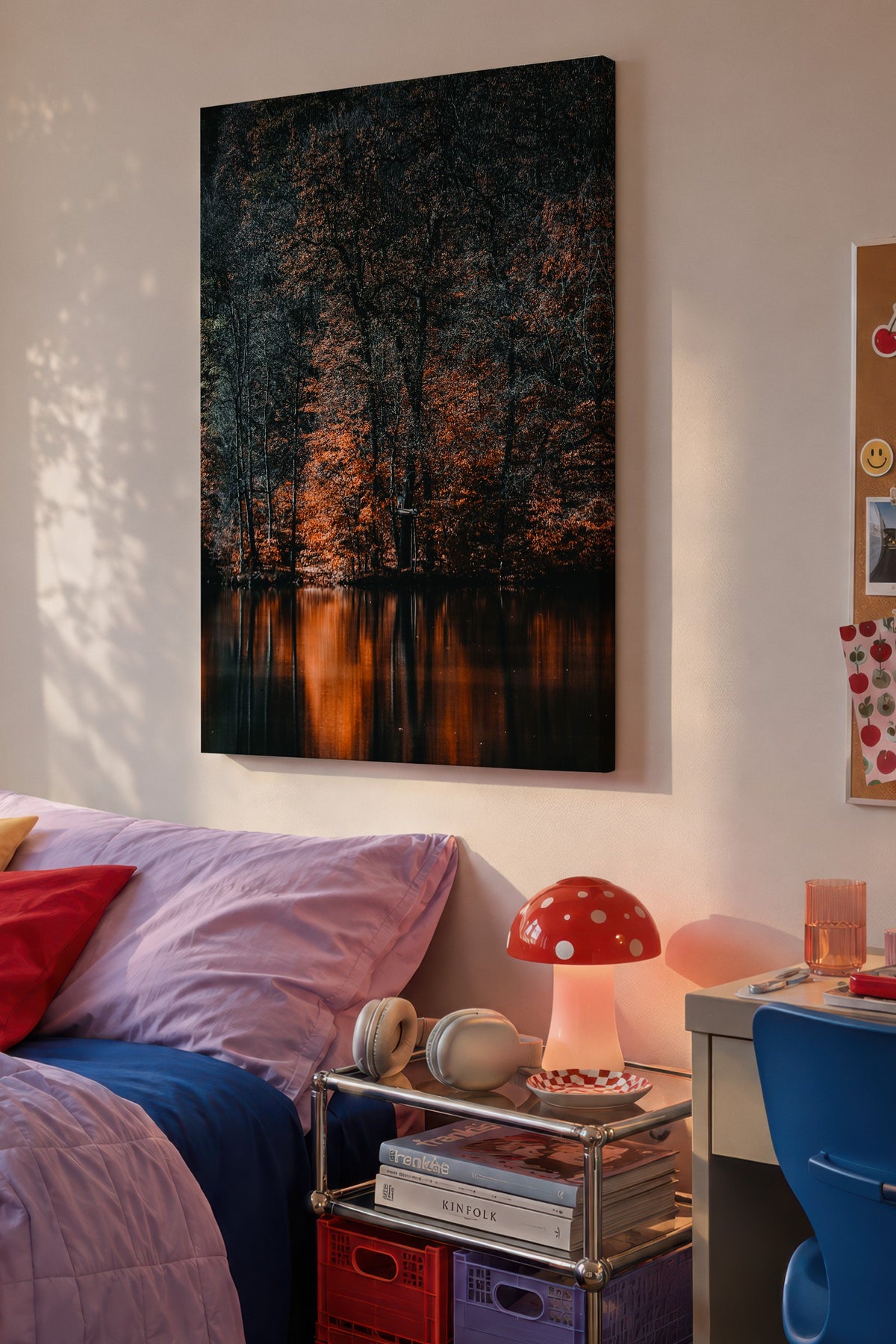 Sonbahar Ormanı Doğa Fotoğraf Kanvas Tablo