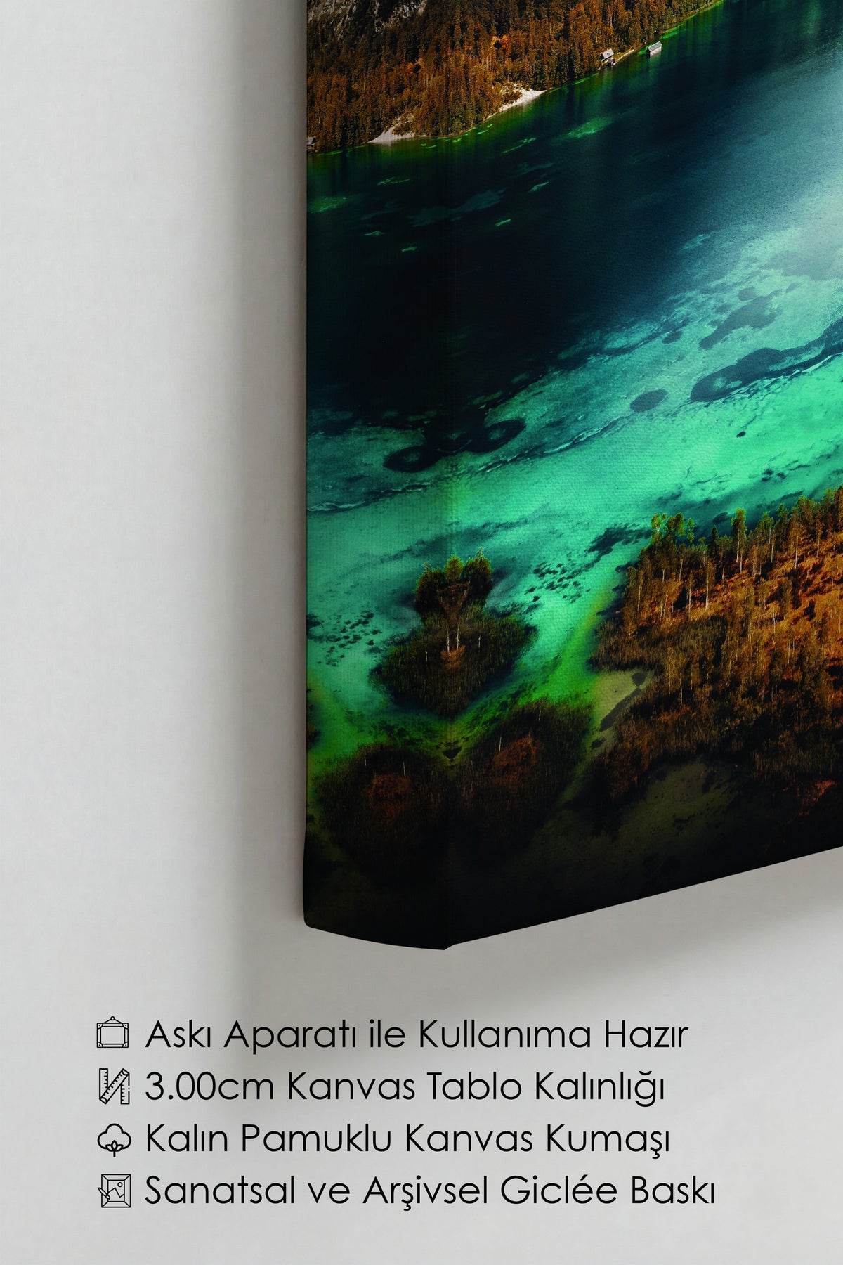Dağ ve Göl Manzarası Fotoğraf Kanvas Tablo