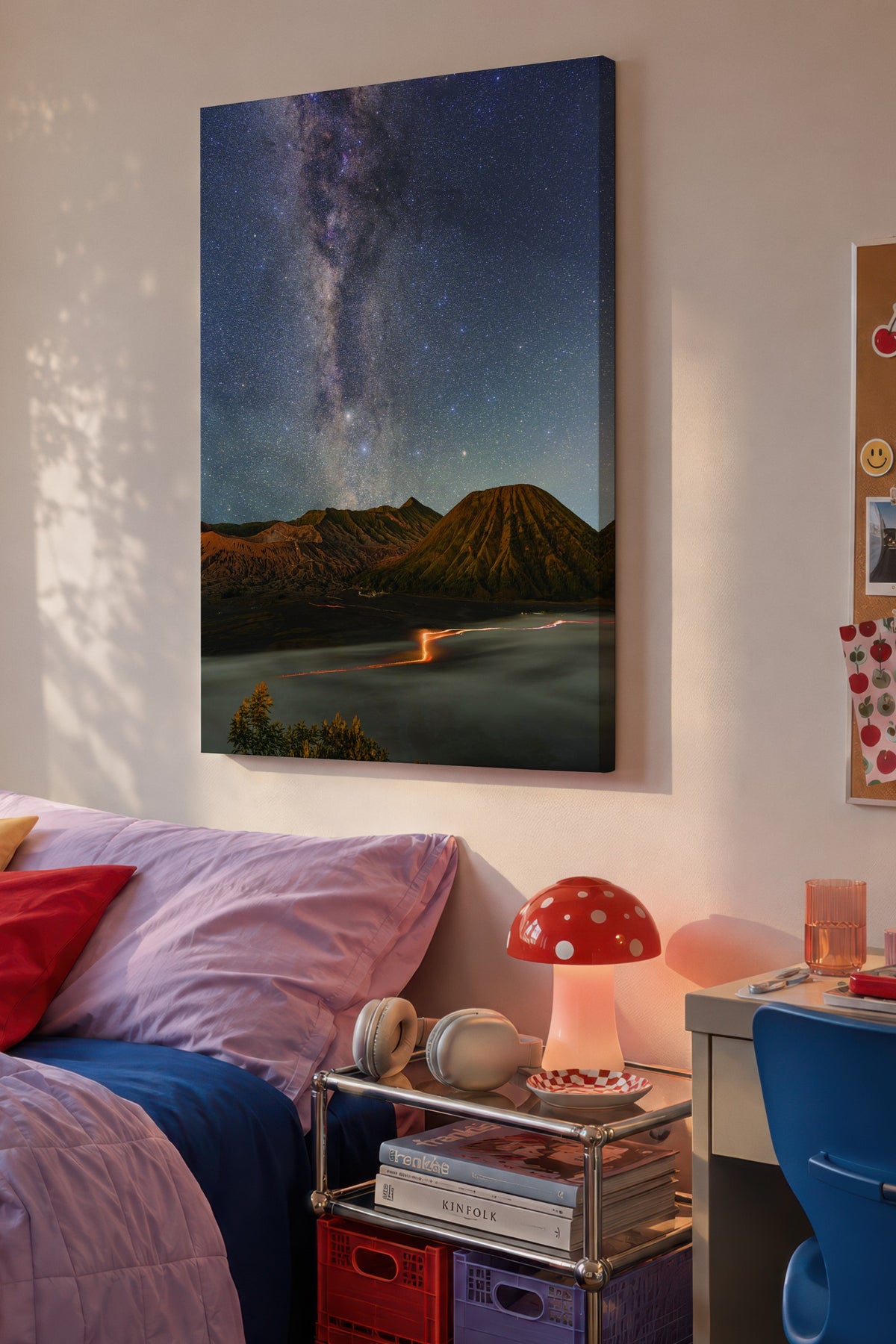 Dağ ve Samanyolu Manzarası Fotoğraf Kanvas Tablo