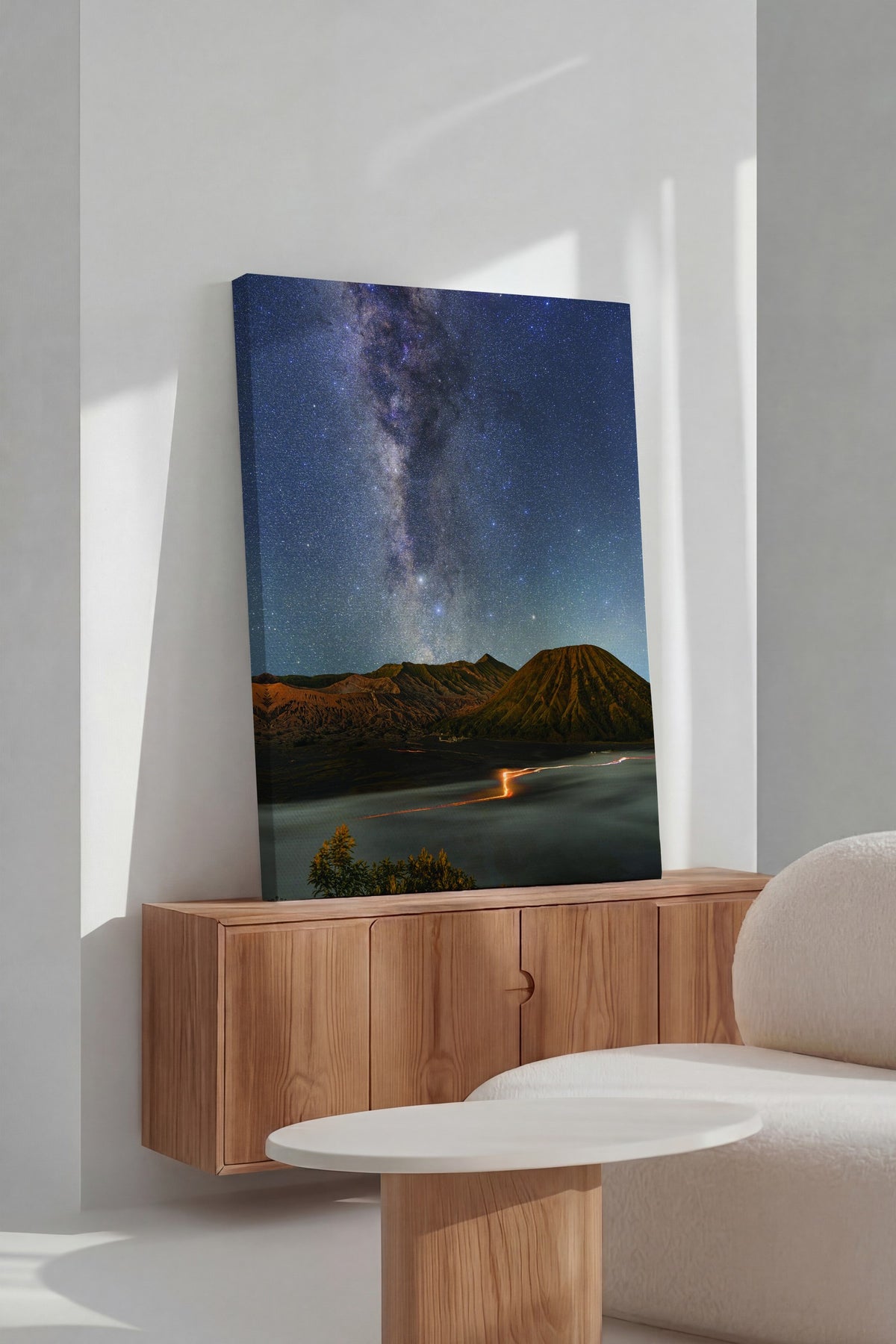 Dağ ve Samanyolu Manzarası Fotoğraf Kanvas Tablo