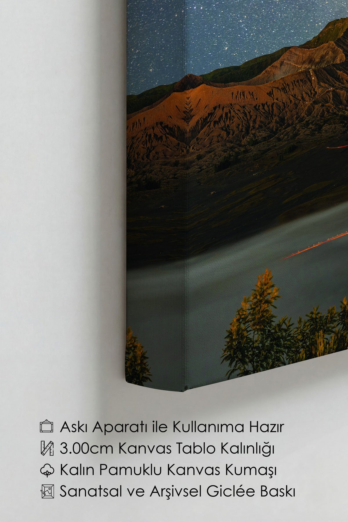 Dağ ve Samanyolu Manzarası Fotoğraf Kanvas Tablo