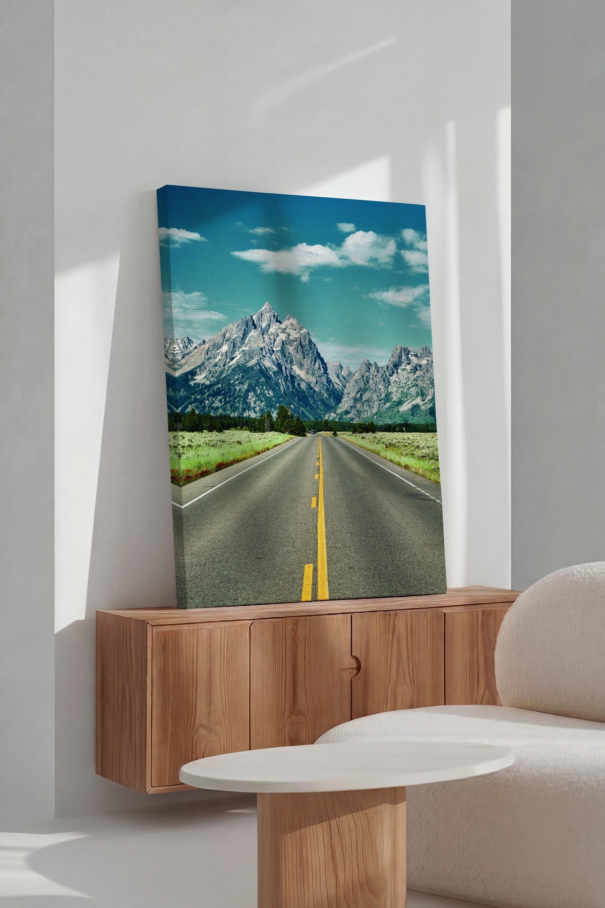 Dağ Manzarası ve Yol Fotoğraf Kanvas Tablo