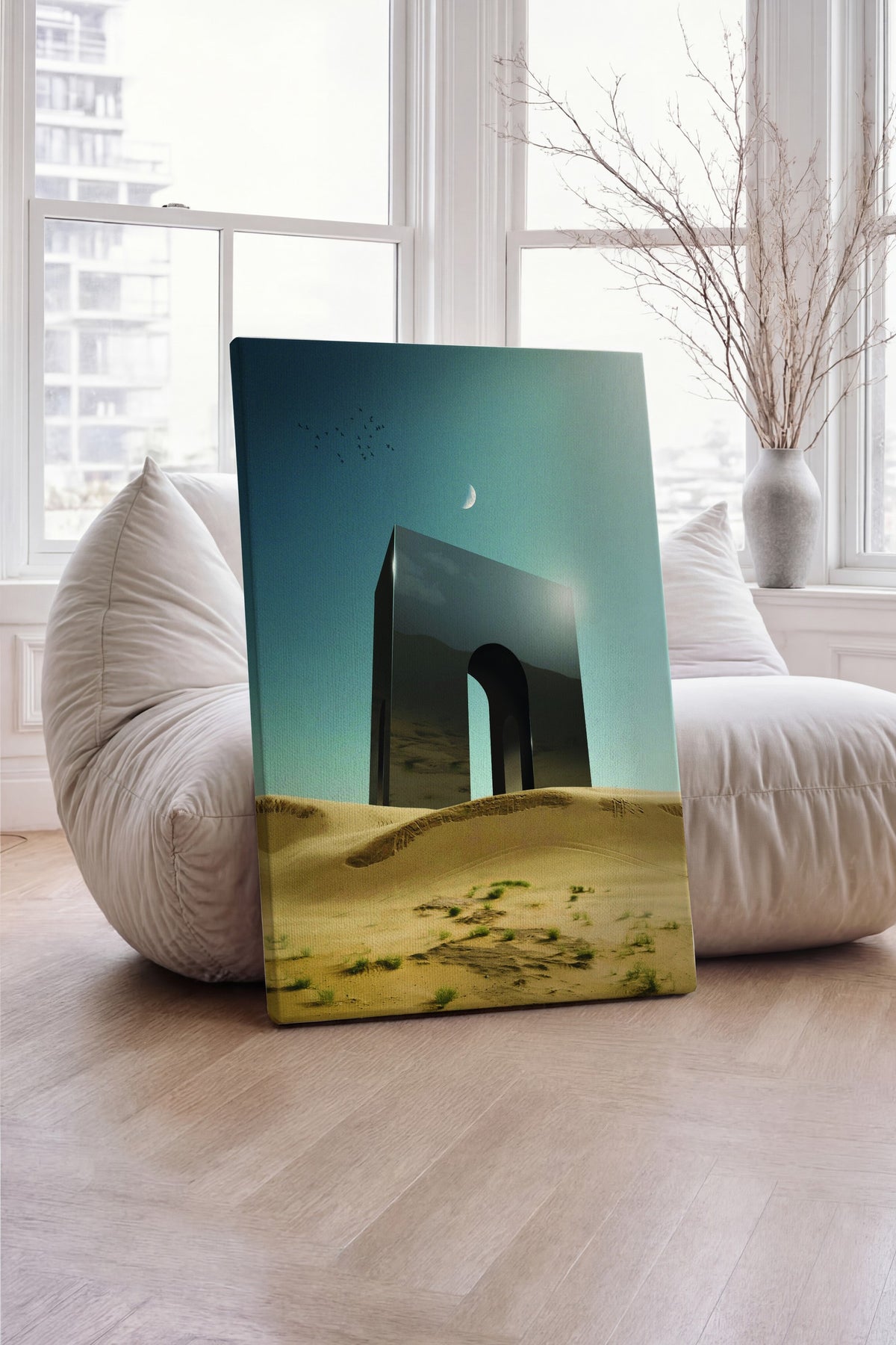 Çölde Modern Anıt Fotoğraf Kanvas Tablo