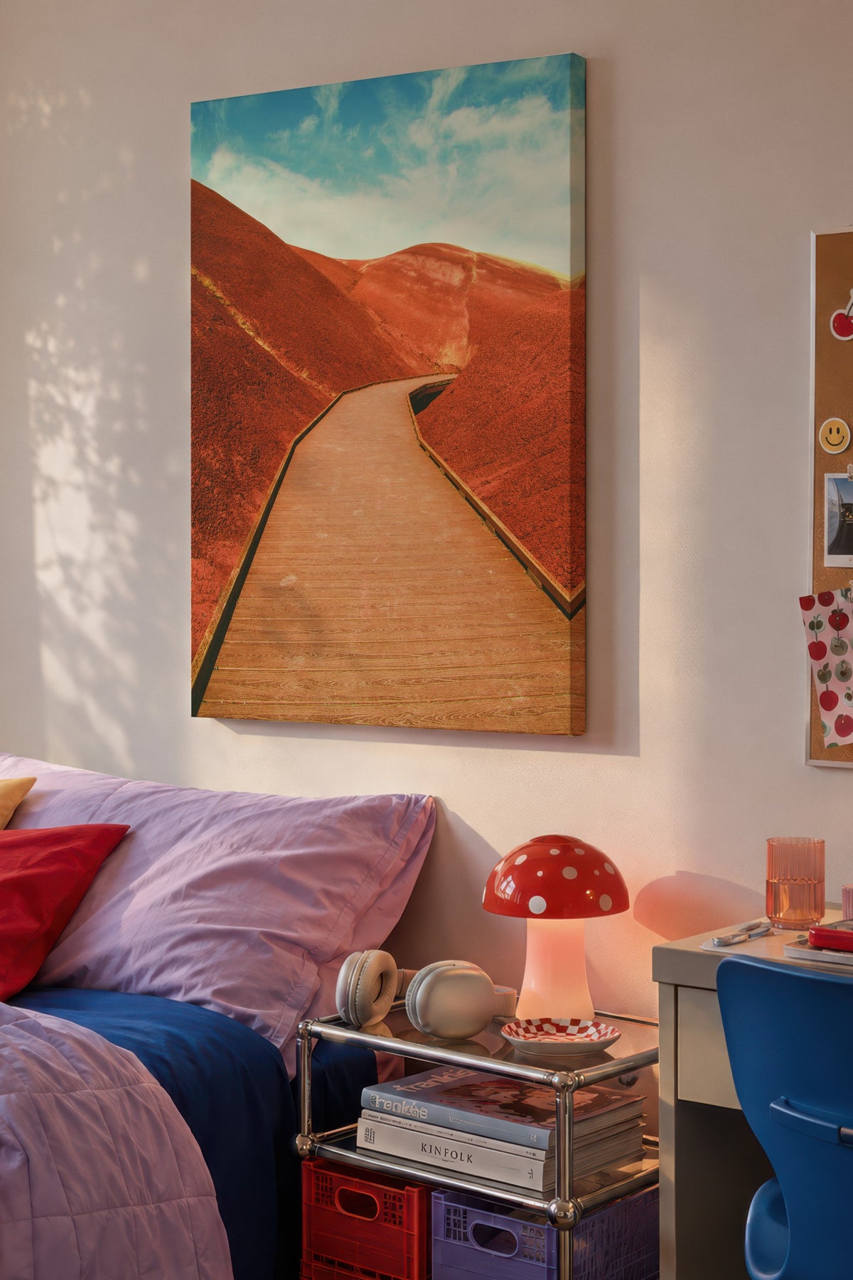 Kırmızı Kumlu Yol Fotoğraf Kanvas Tablo