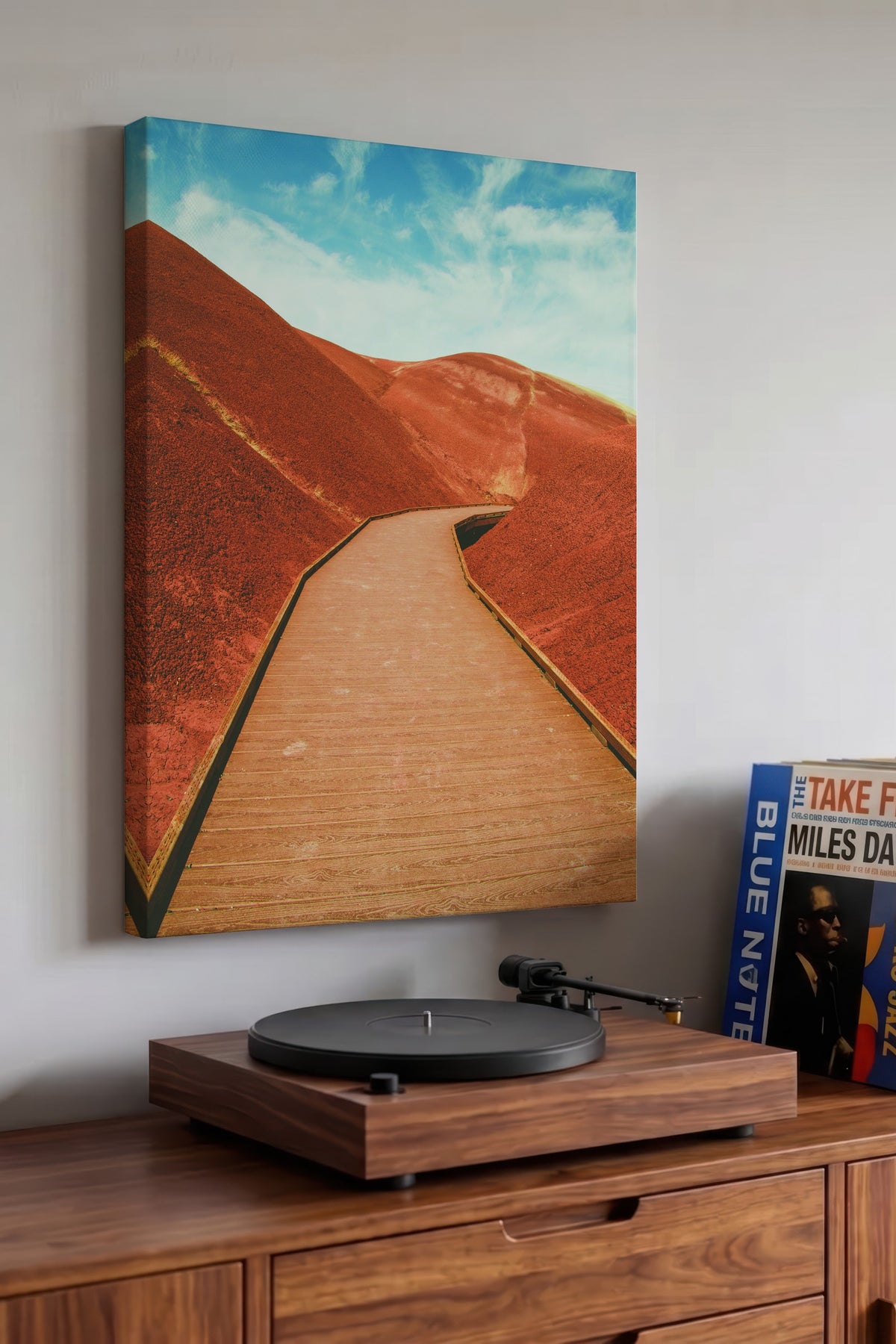 Kırmızı Kumlu Yol Fotoğraf Kanvas Tablo