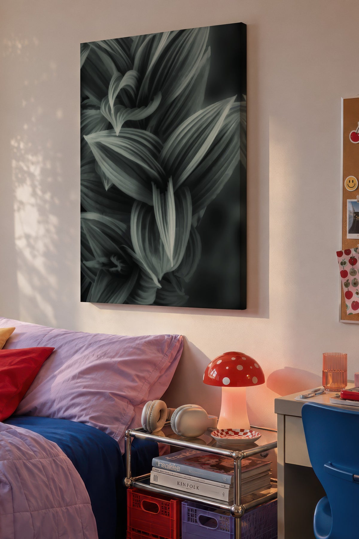Soyut Çiçek Deseni Fotoğraf Kanvas Tablo