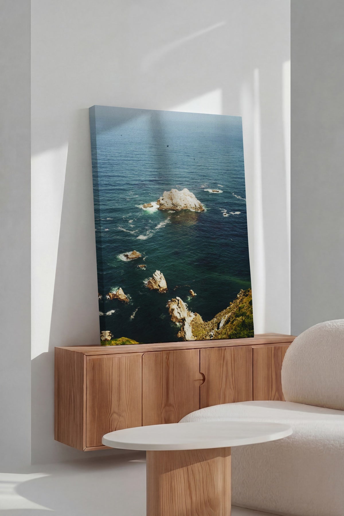 Kıyı Kayalıkları Manzarası Fotoğraf Kanvas Tablo