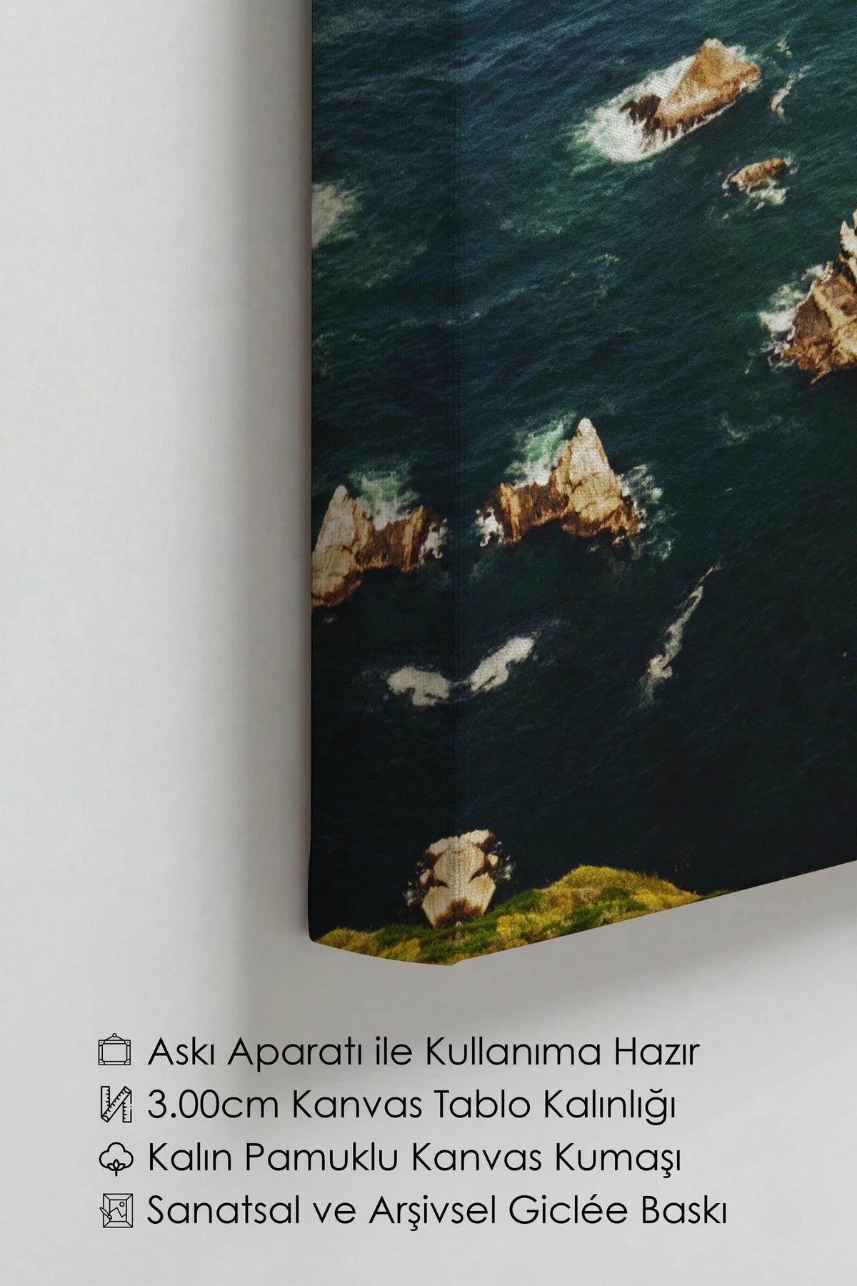 Kıyı Kayalıkları Manzarası Fotoğraf Kanvas Tablo