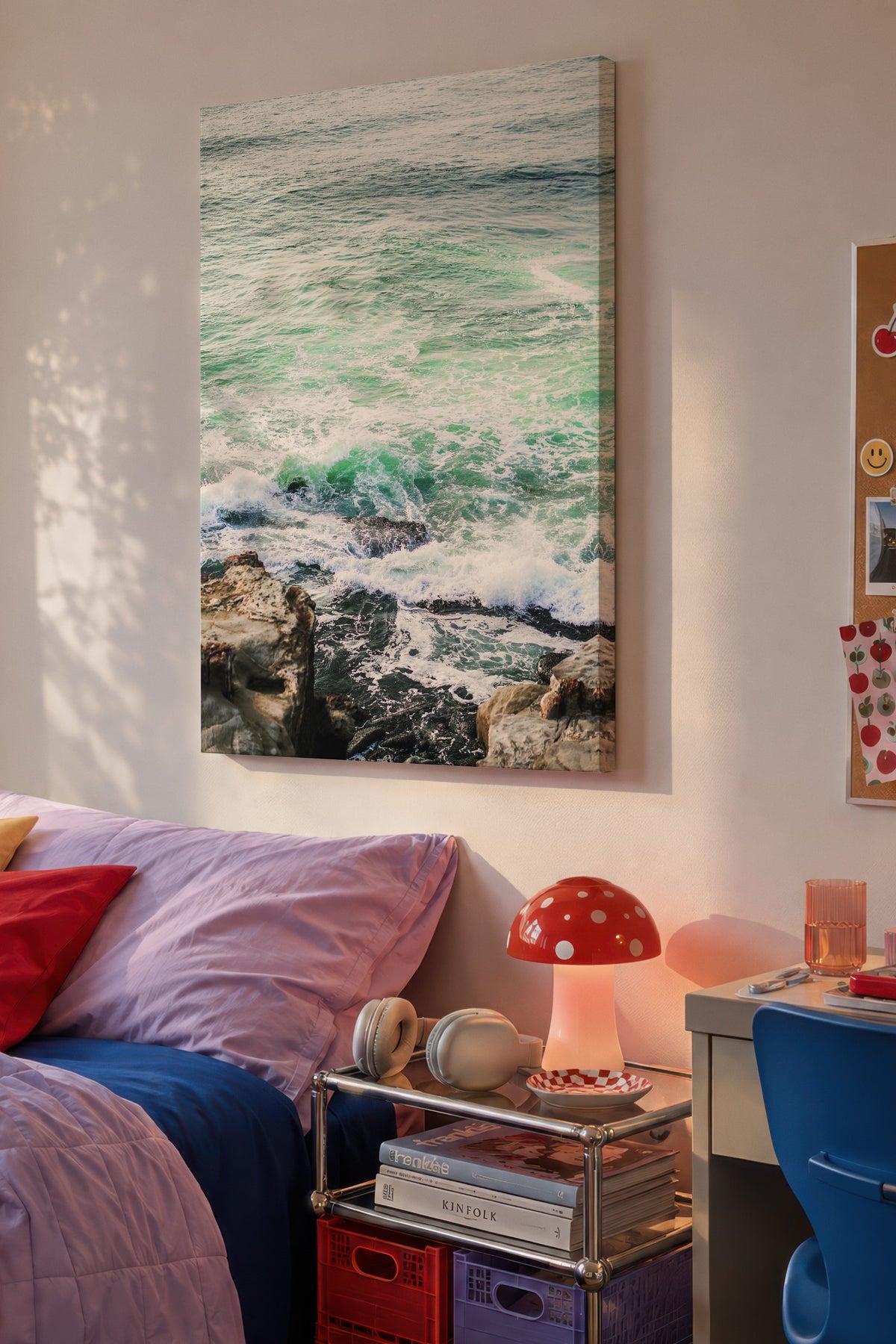 Deniz Dalgaları ve Kayalar Fotoğraf Kanvas Tablo