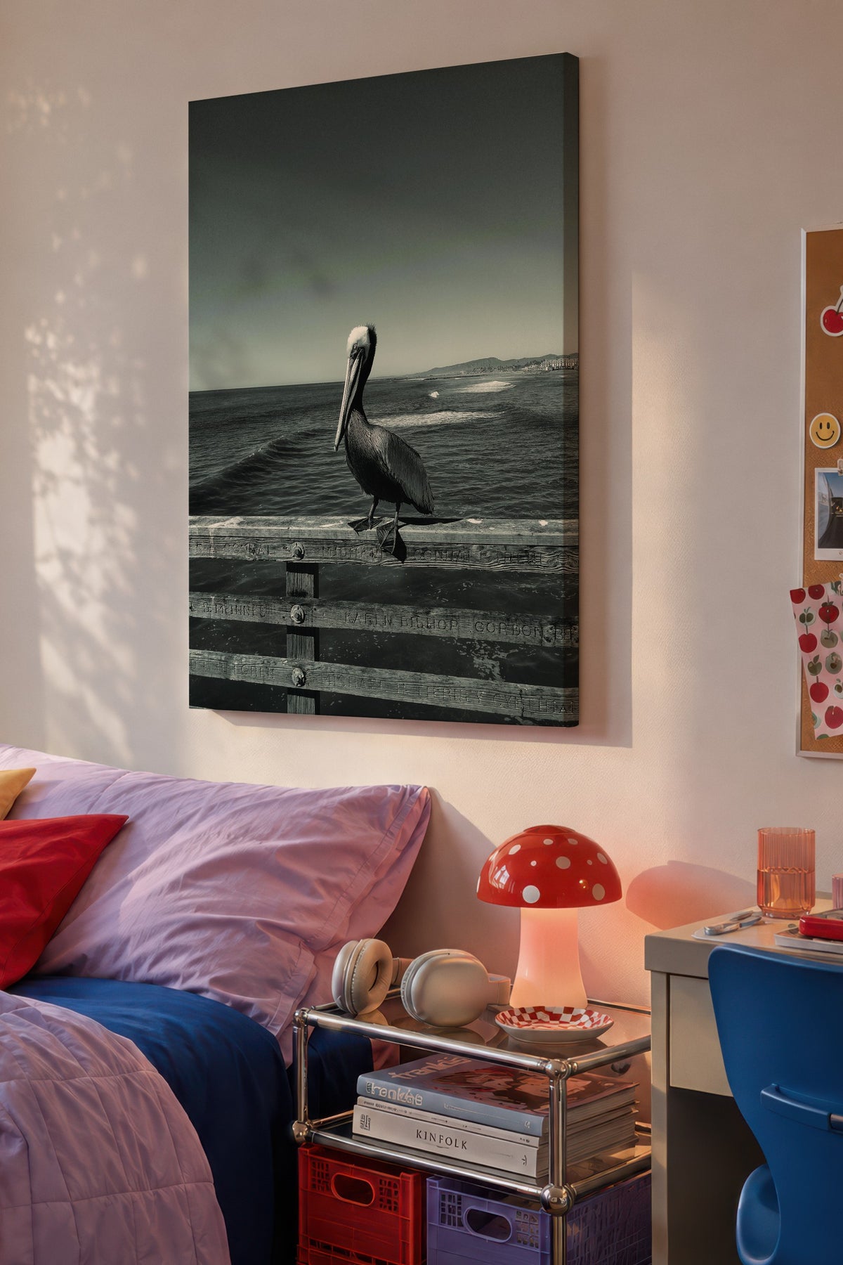 Pelikan ve Okyanus Fotoğraf Kanvas Tablo