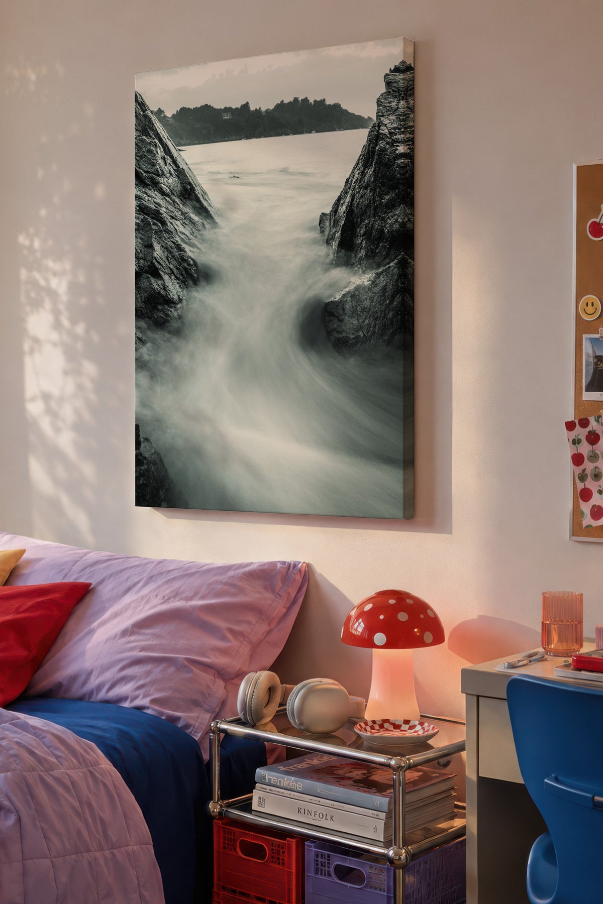 Kıyıda Dalga Manzarası Fotoğraf Kanvas Tablo